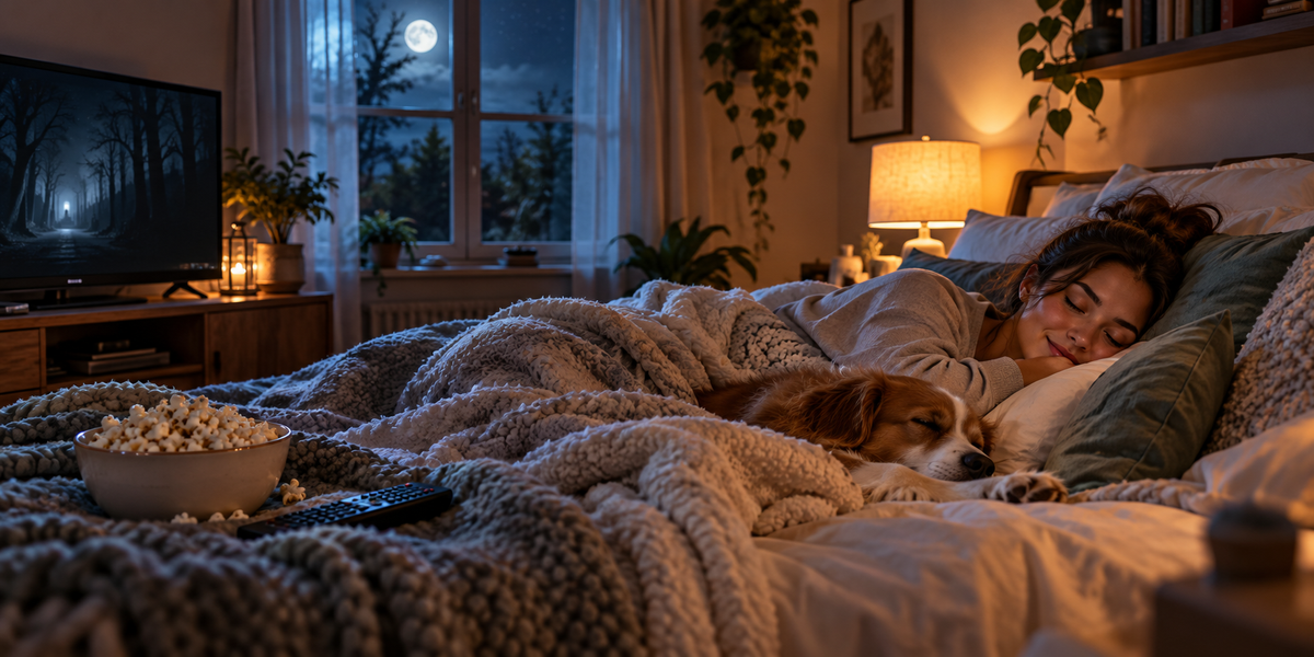 Peaceful sleep after watching a scary movie
