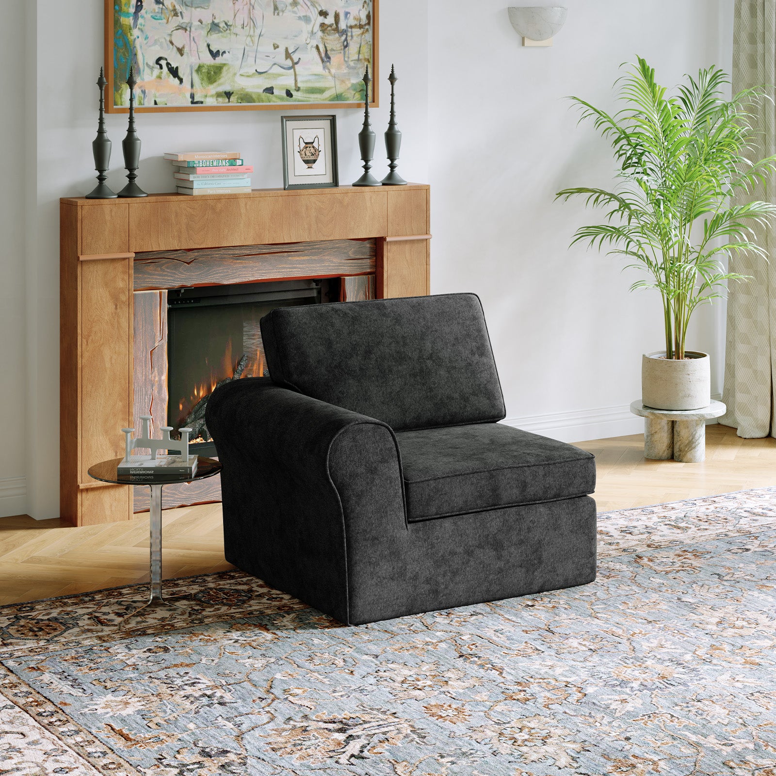 ComfyRoll Chenille Modular Sectional Sofa - Dark Gray