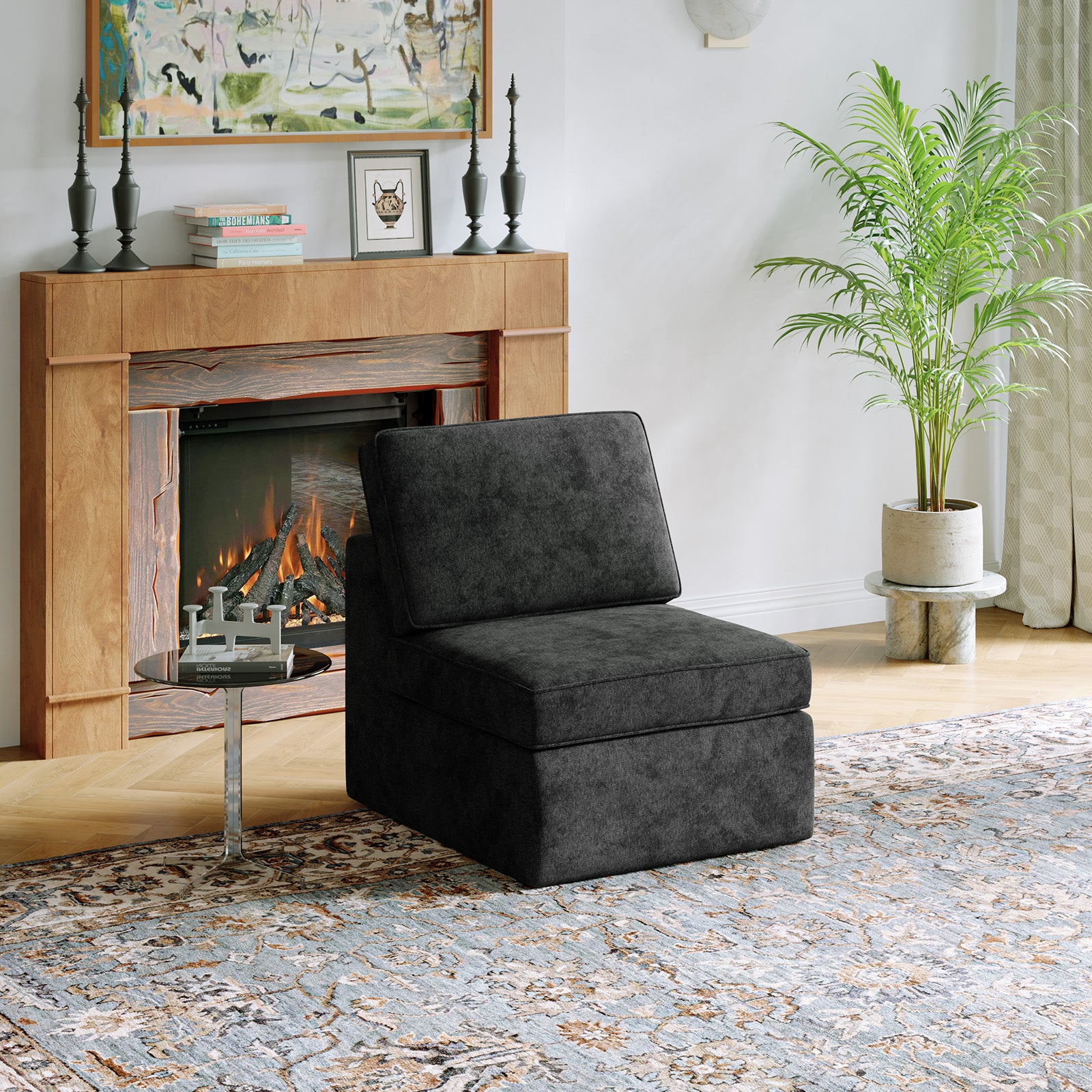 ComfyRoll Chenille Modular Sectional Sofa - Dark Gray