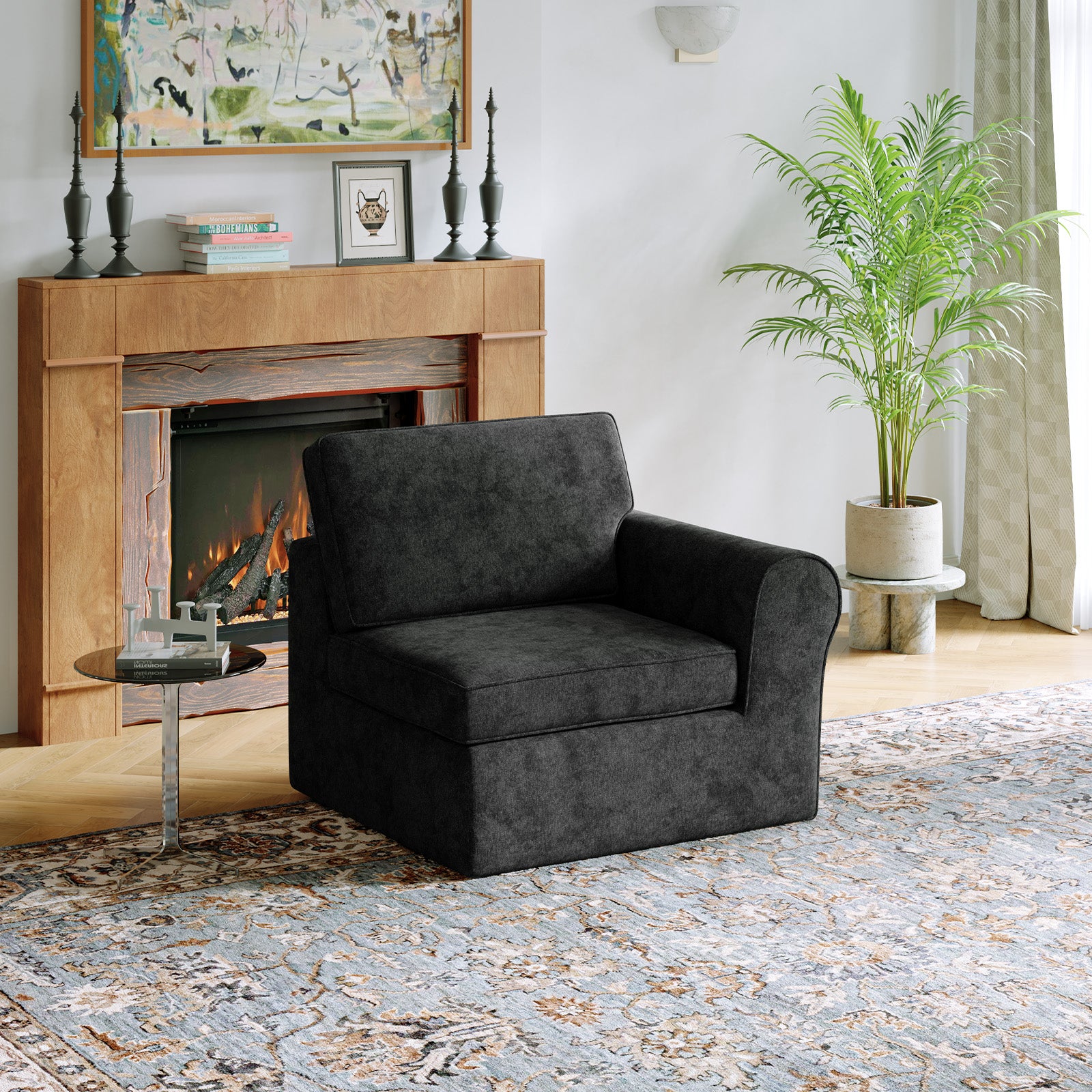 ComfyRoll Chenille Modular Sectional Sofa - Dark Gray
