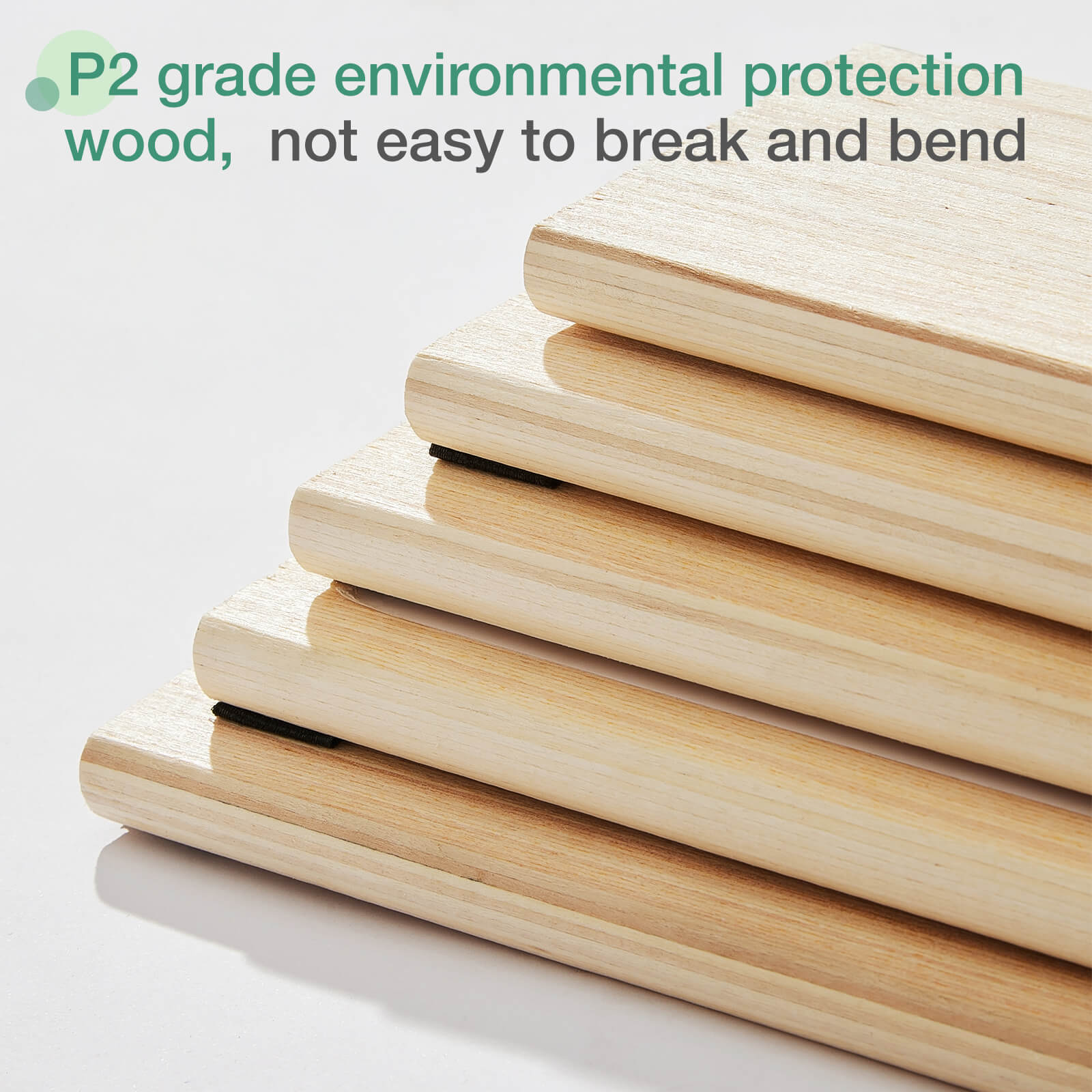 Bliss Comfort Backrest Bundle P2 grade wood planks stacked, highlighting durability and environmental protection.