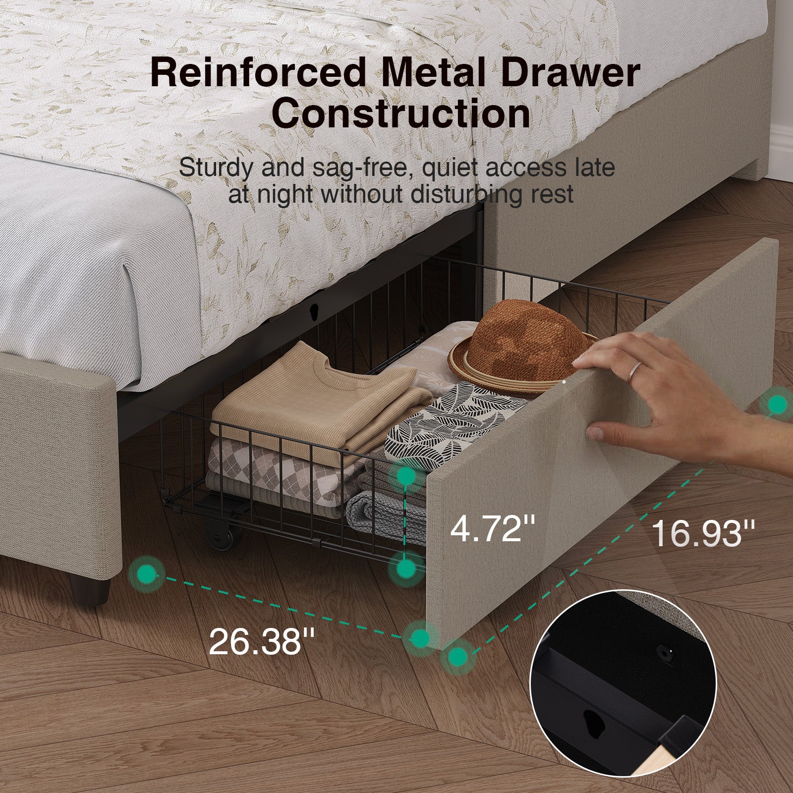 Aura LED Storage Bed Frame