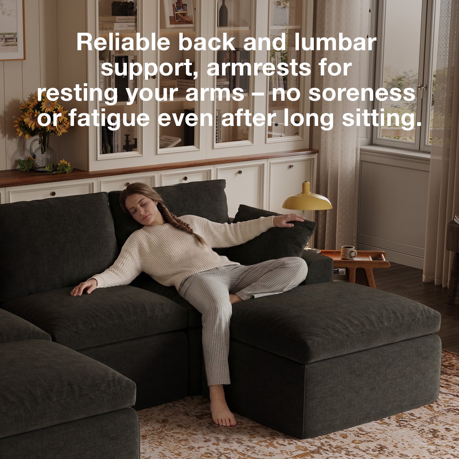 DayDrift Chenille Modular Sectional Sofa - Dark Gray