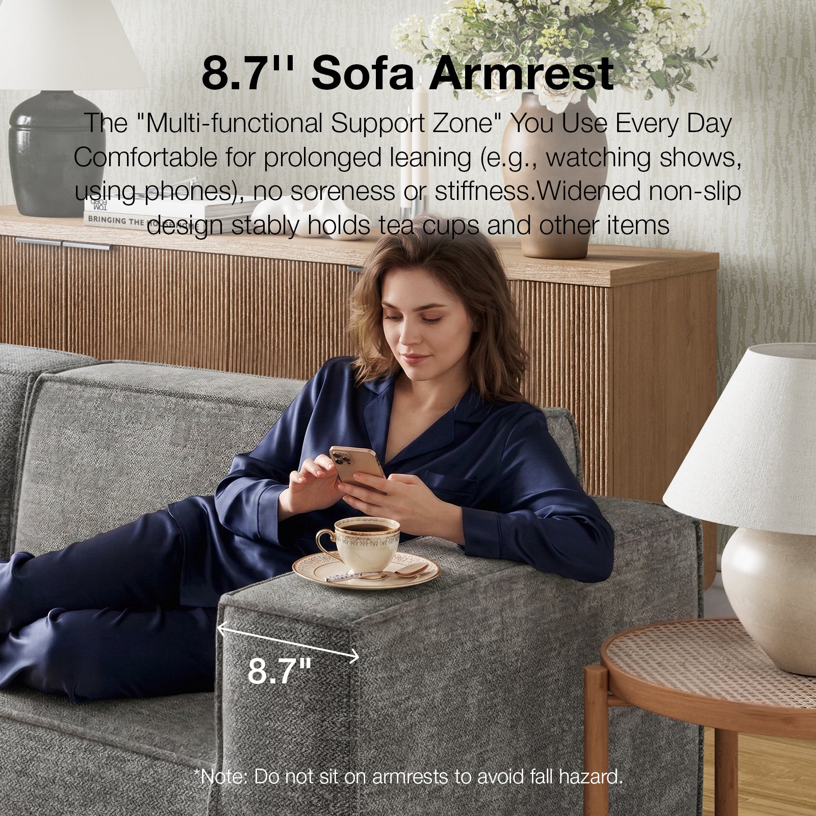 Minimalist Performance Chenille Modular Sofa - Dark Gray