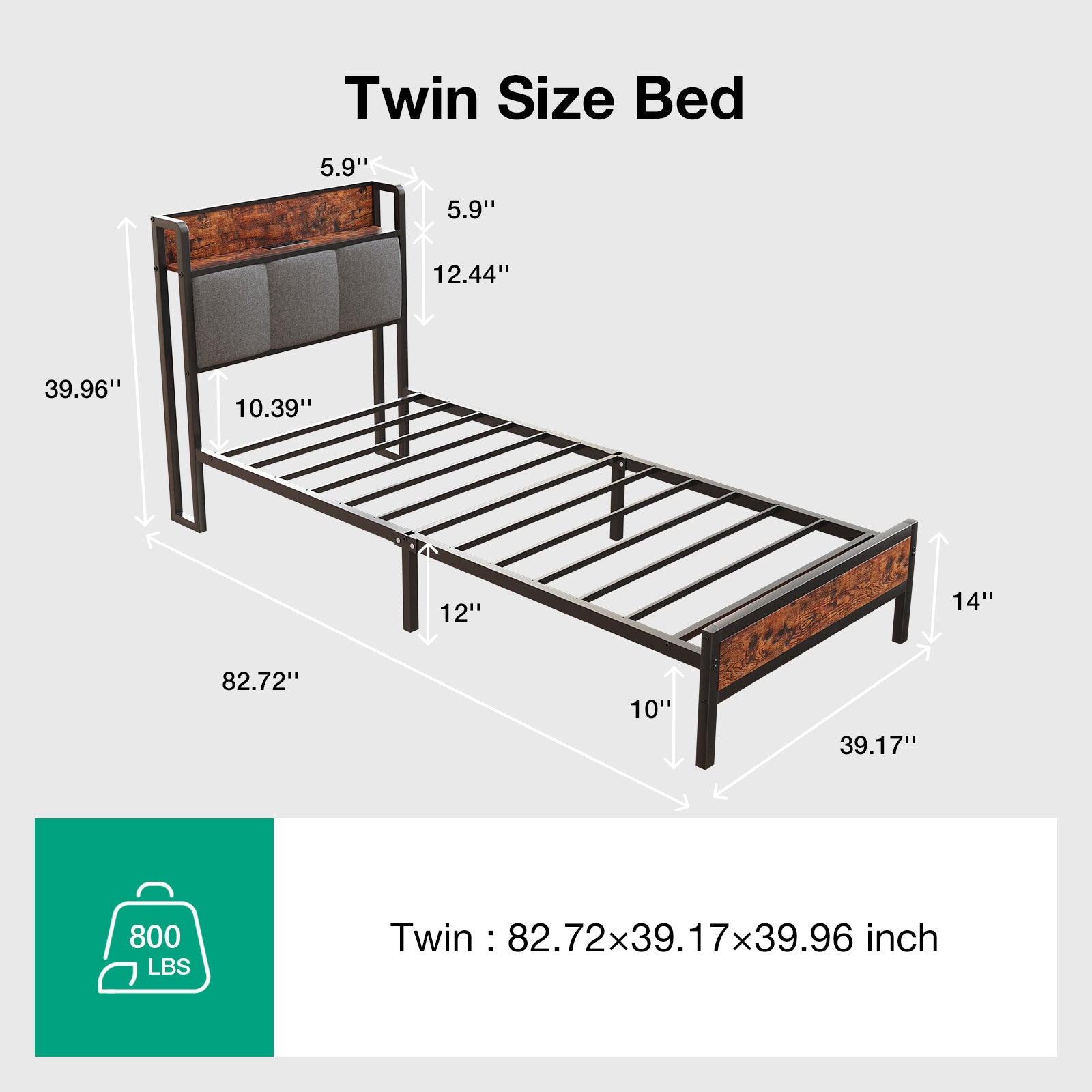 Atlas Charging Storage Bed Frame
