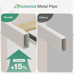 Bliss Comfort Backrest Bundle comparison: Novilla's thickened metal pipe (+15% thicker) versus standard 'Others' pipe.