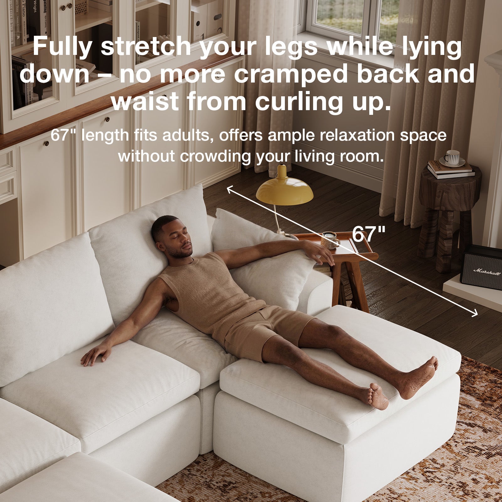 DayDrift Chenille Modular Sectional Sofa - White