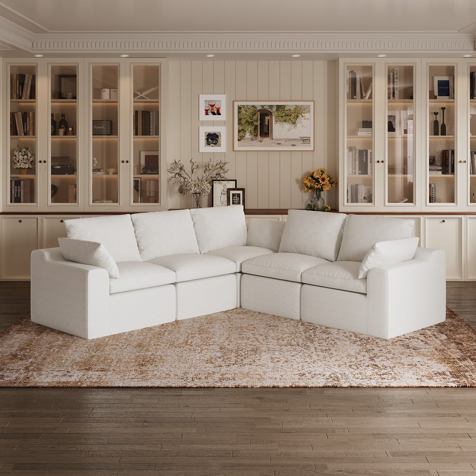 DayDrift Chenille Modular Sectional Sofa - White