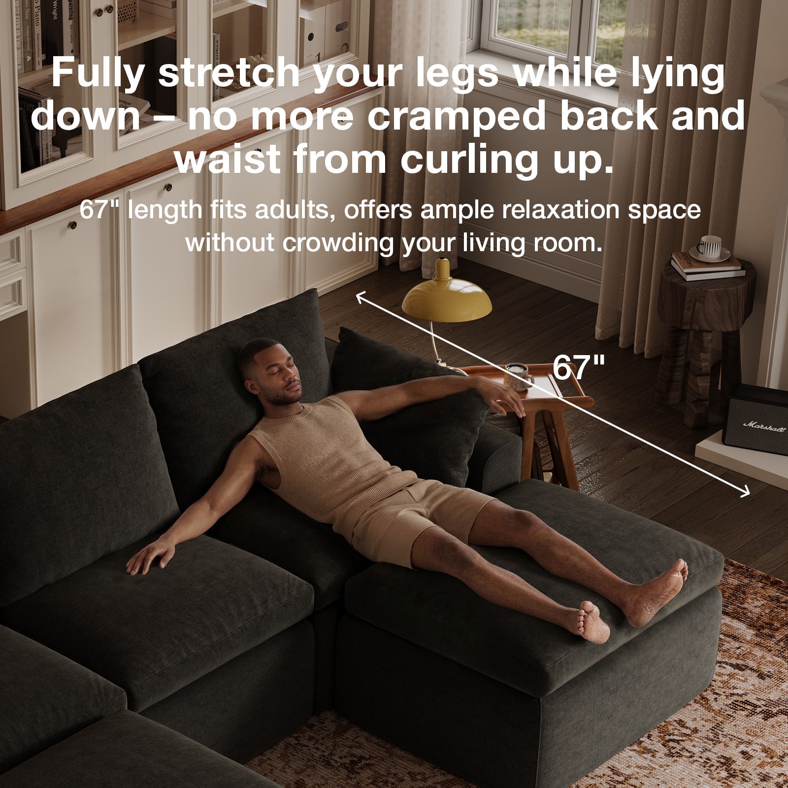 DayDrift Chenille Modular Sectional Sofa - Dark Gray