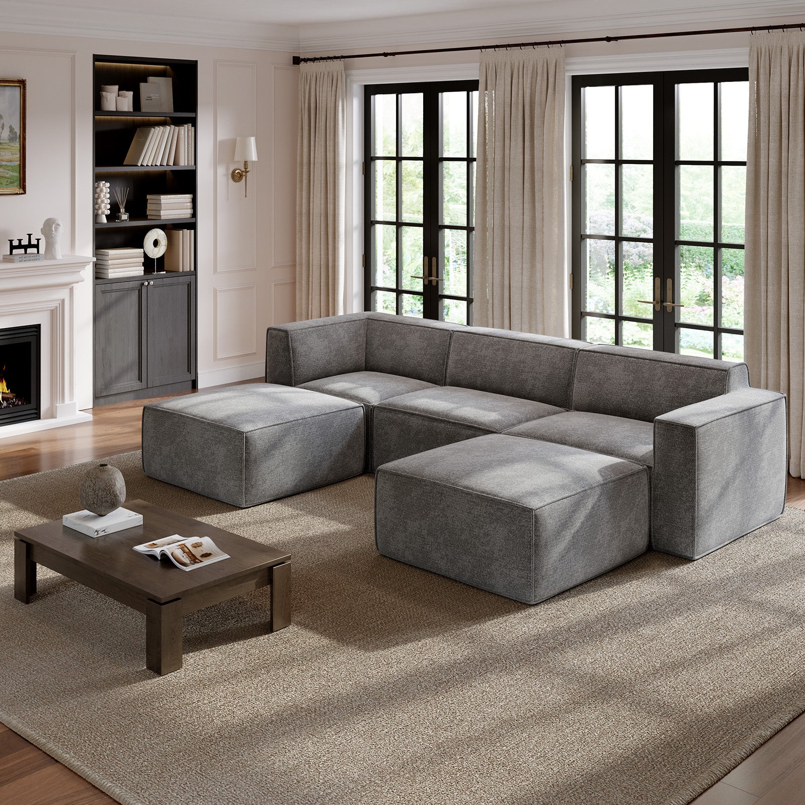 Minimalist Performance Chenille Modular Sofa - Dark Gray