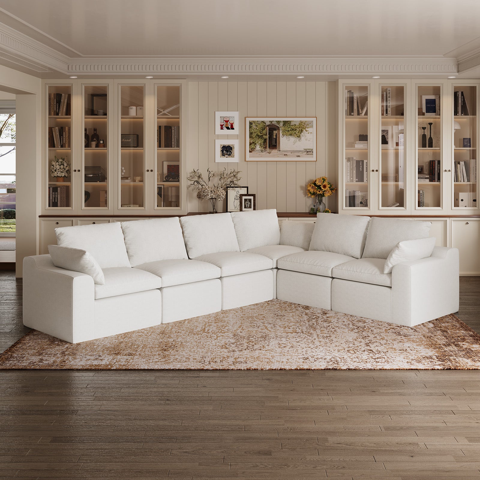 DayDrift Chenille Modular Sectional Sofa - White