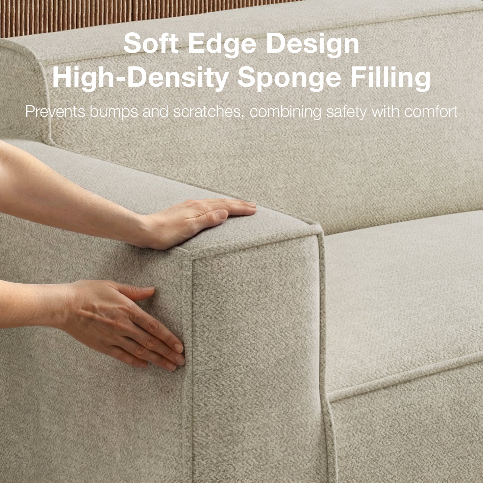 Minimalist Performance Chenille Modular Sofa - Beige