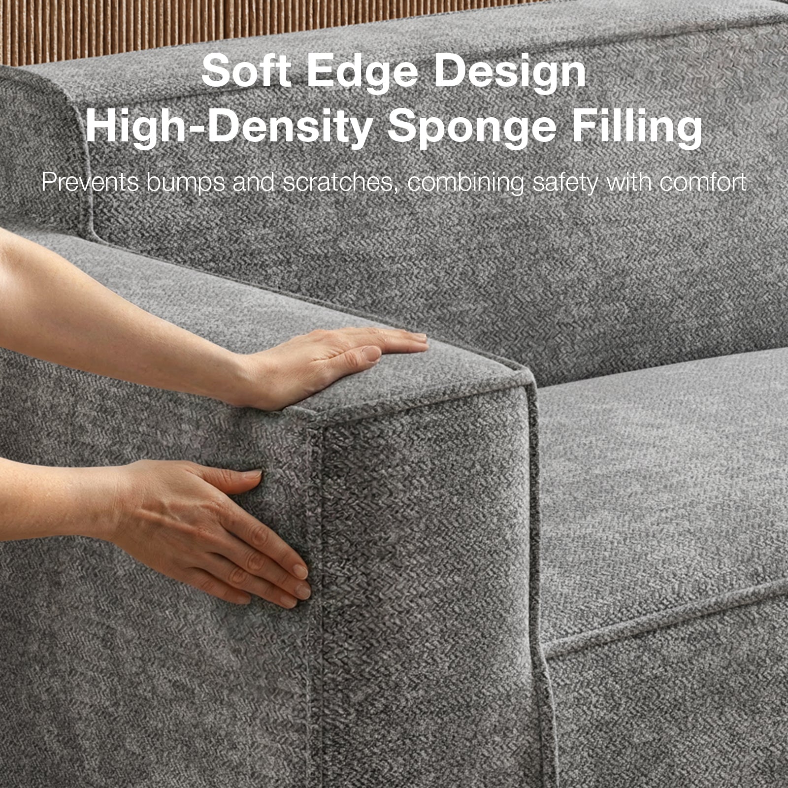 Minimalist Performance Chenille Modular Sofa - Dark Gray