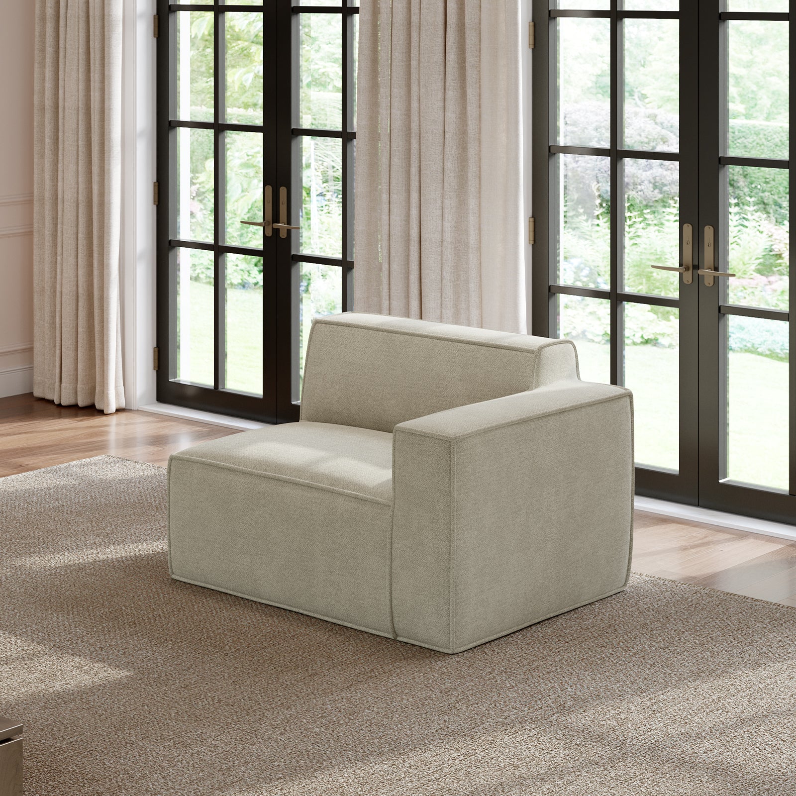 Minimalist Performance Chenille Modular Sofa - Beige