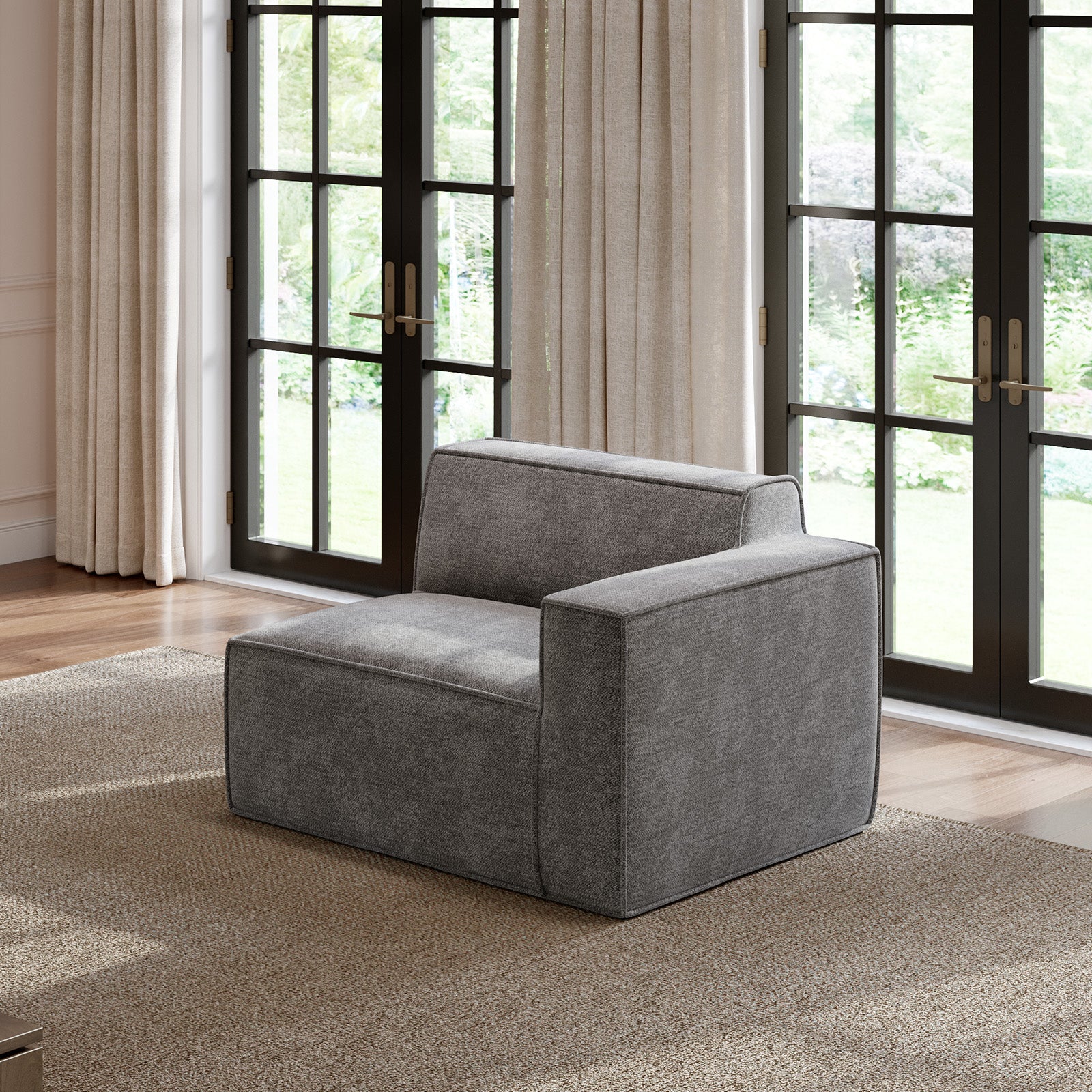 Minimalist Performance Chenille Modular Sofa - Dark Gray