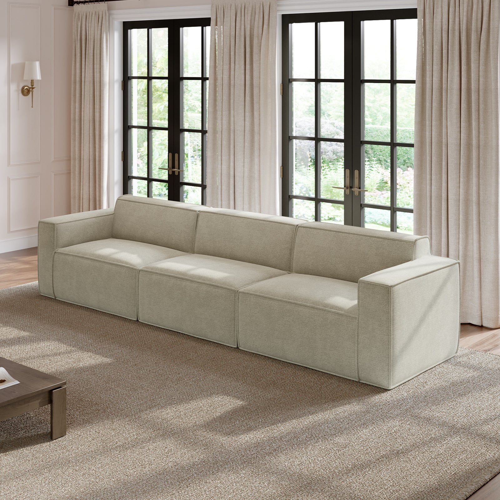 Minimalist Performance Chenille Modular Sofa - Beige