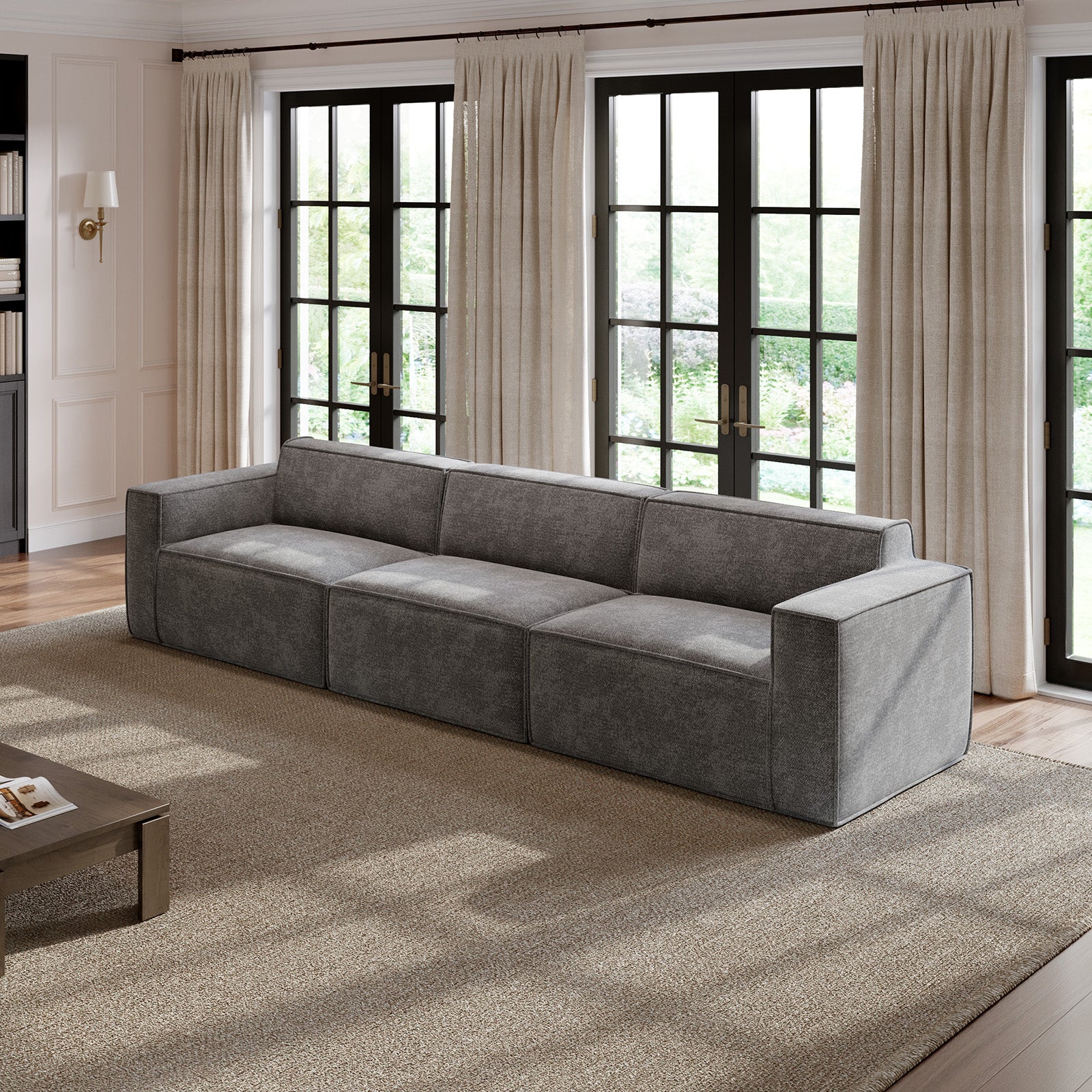 Minimalist Performance Chenille Modular Sofa - Dark Gray