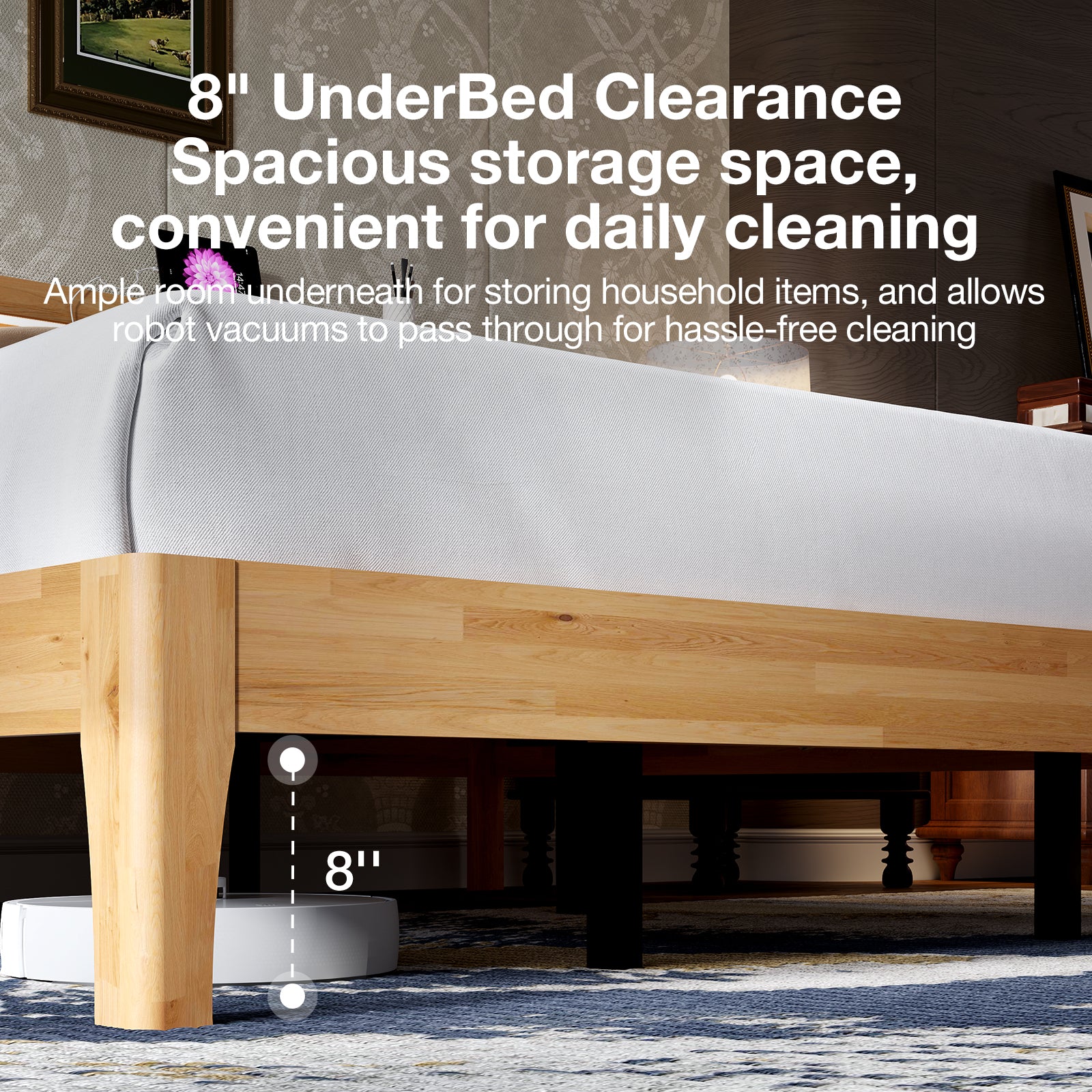 Lumi Wooden LED Bed Frame with Storage Headboard