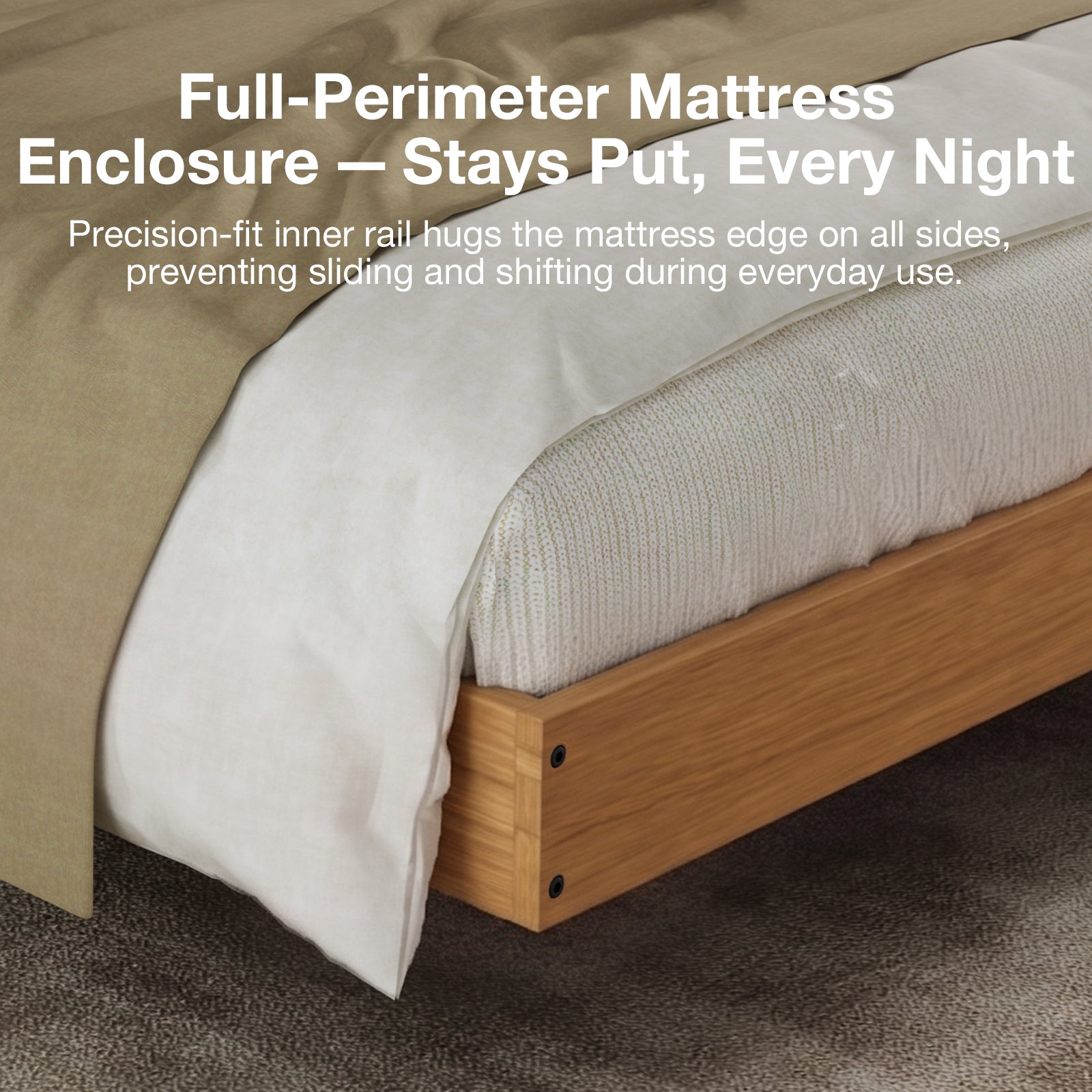 Alora Floating Solid Wood LED Bed Frame