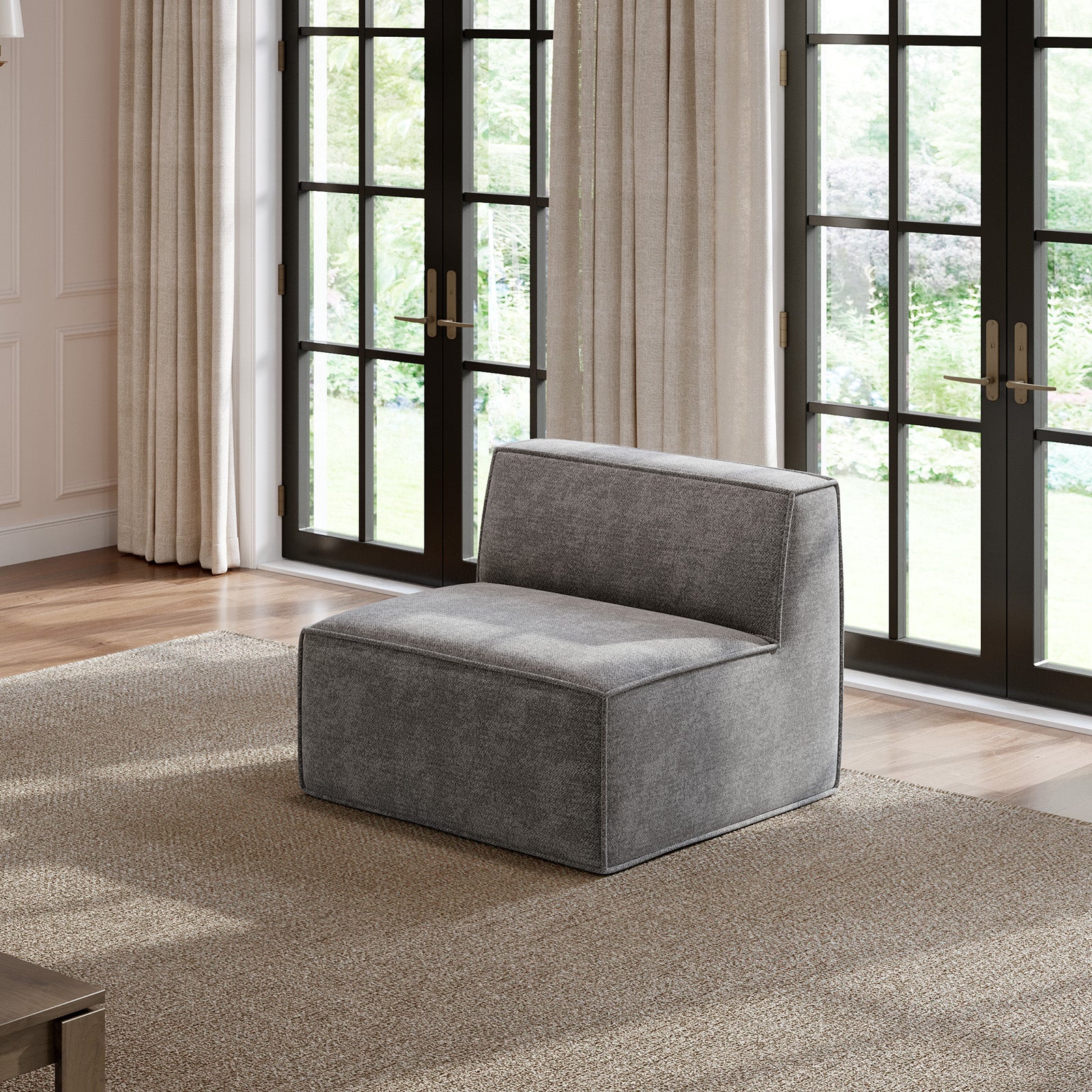 Minimalist Performance Chenille Modular Sofa - Dark Gray