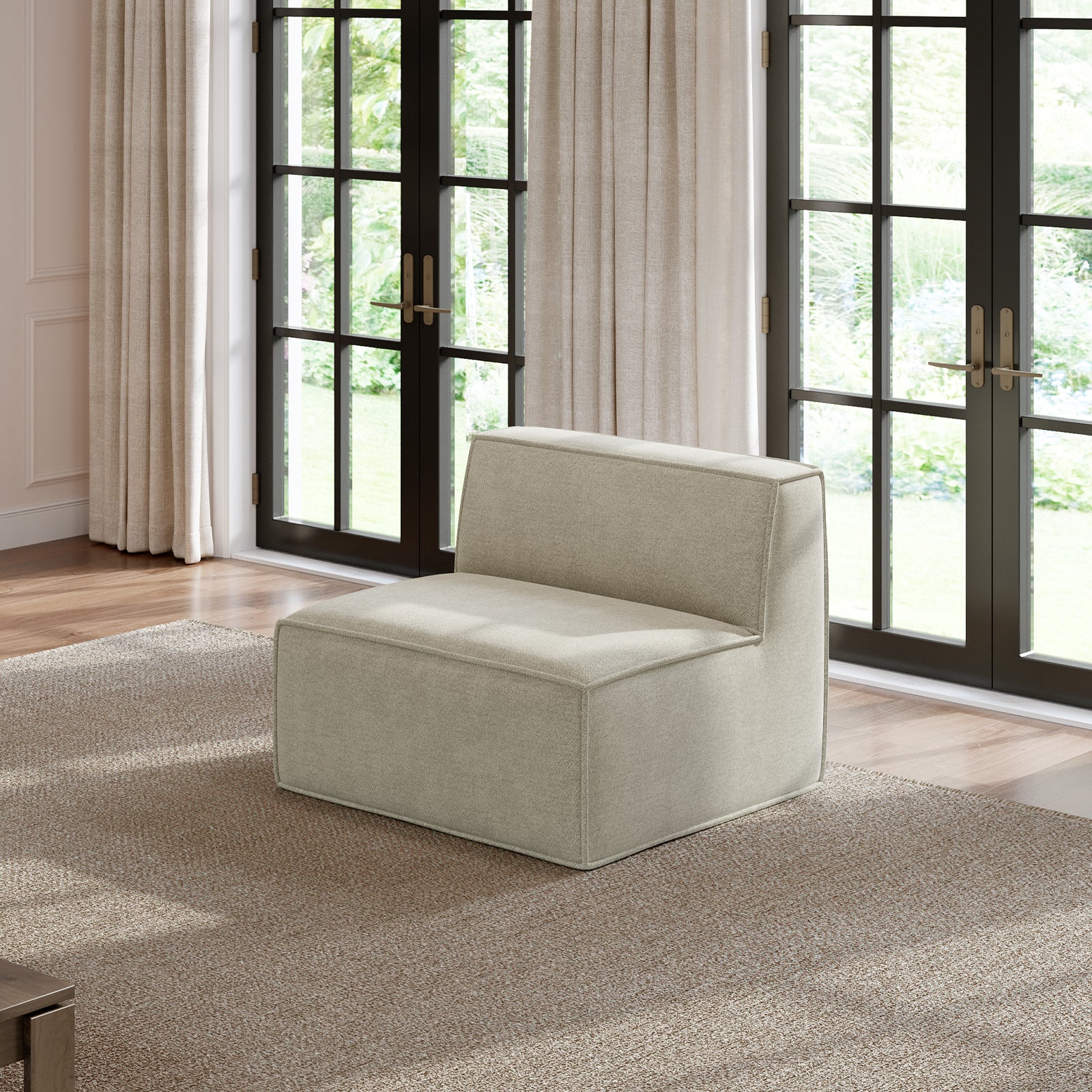 Minimalist Performance Chenille Modular Sofa - Beige