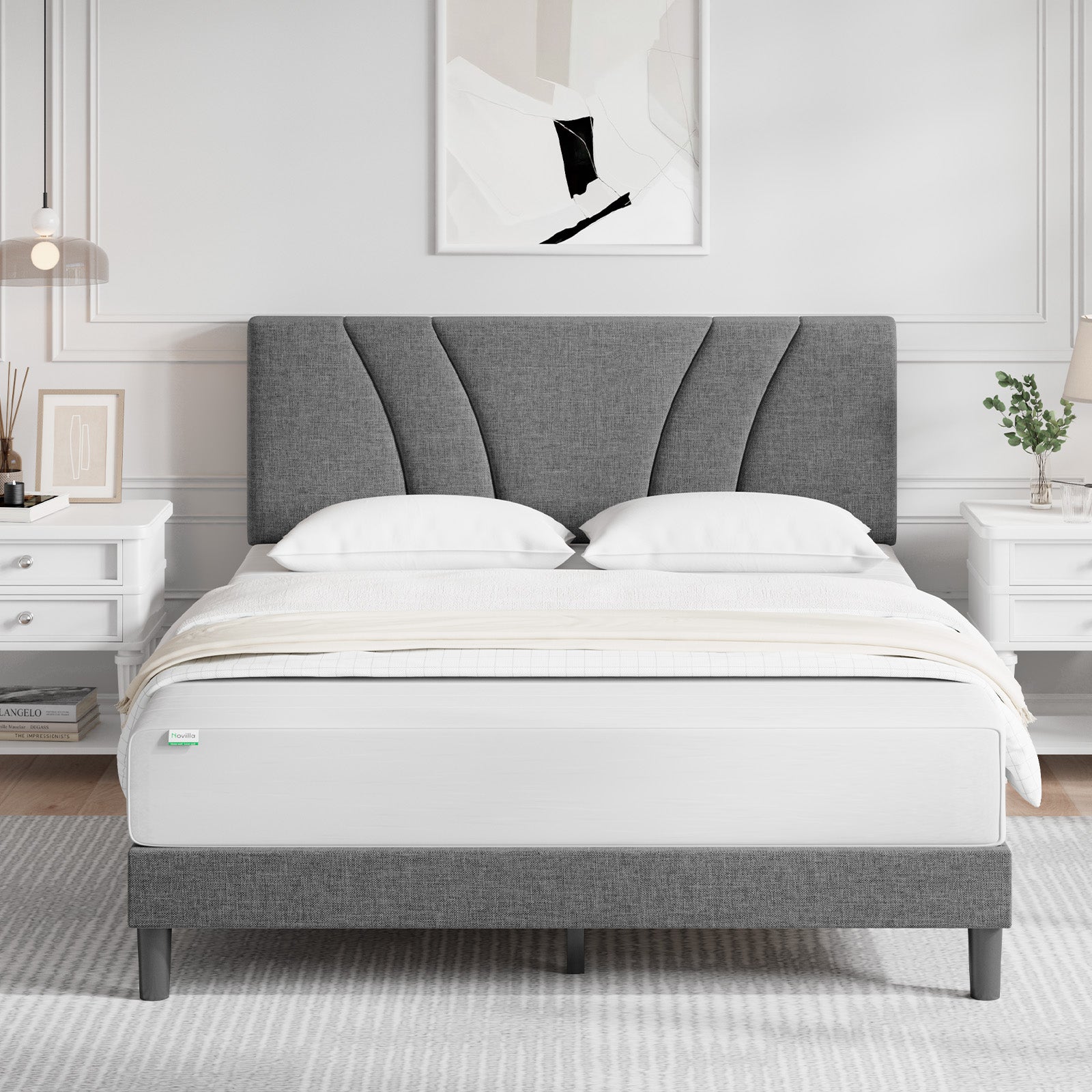 Classic Luxe Bed Frame with Adjustable Headboard