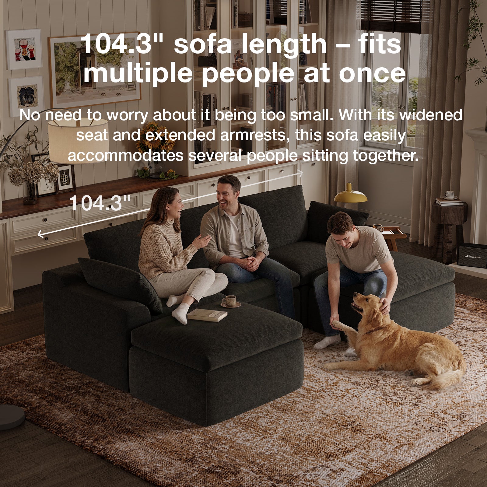 DayDrift Chenille Modular Sectional Sofa - Dark Gray