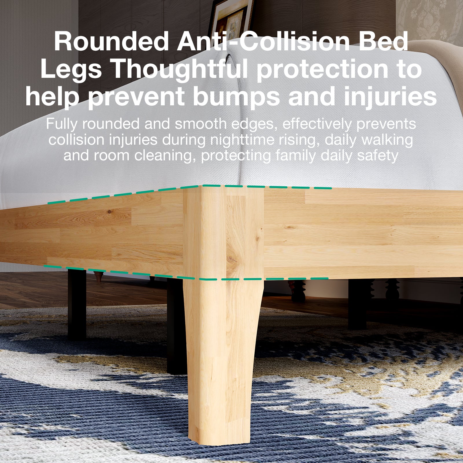 Lumi Wooden LED Bed Frame with Storage Headboard