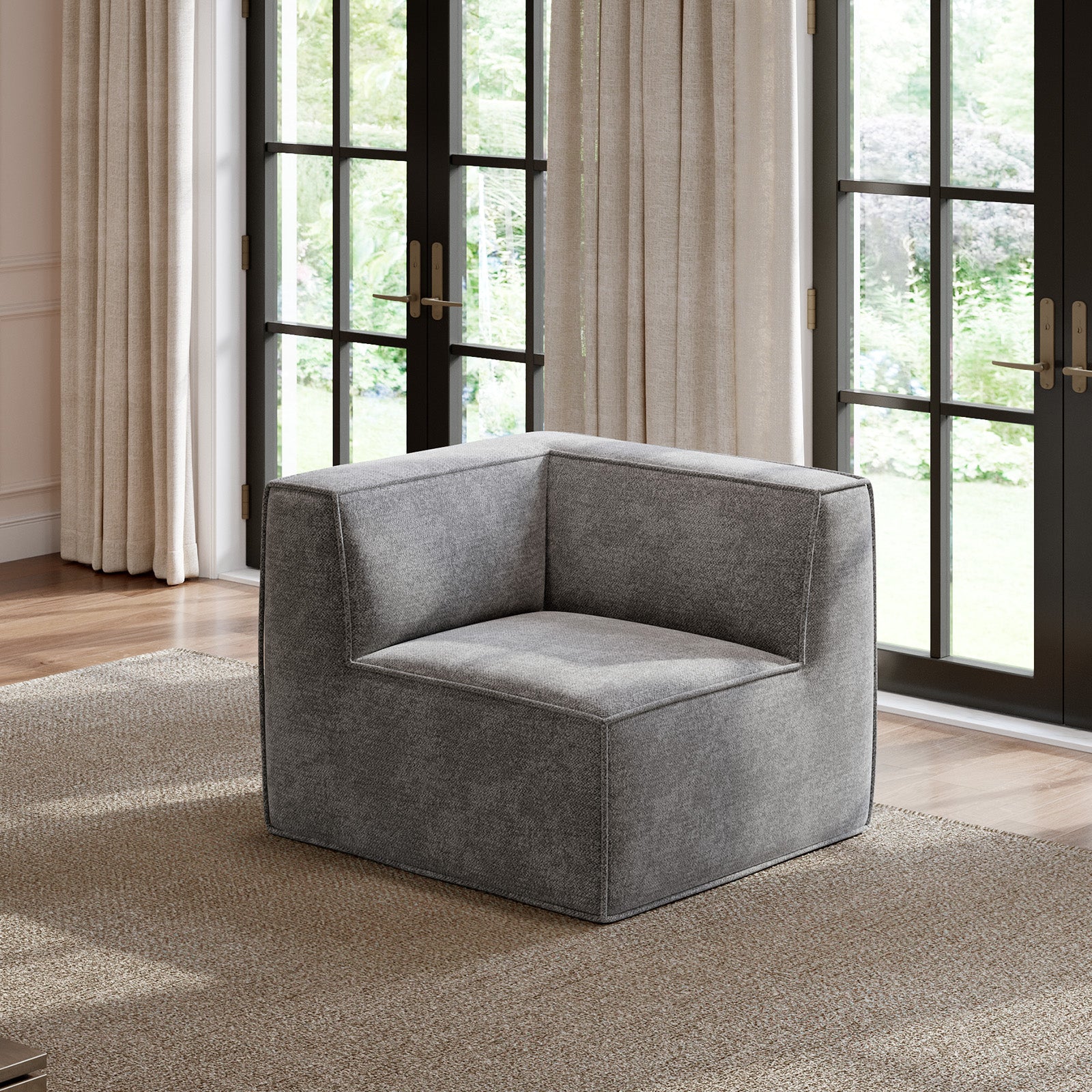 Minimalist Performance Chenille Modular Sofa - Dark Gray