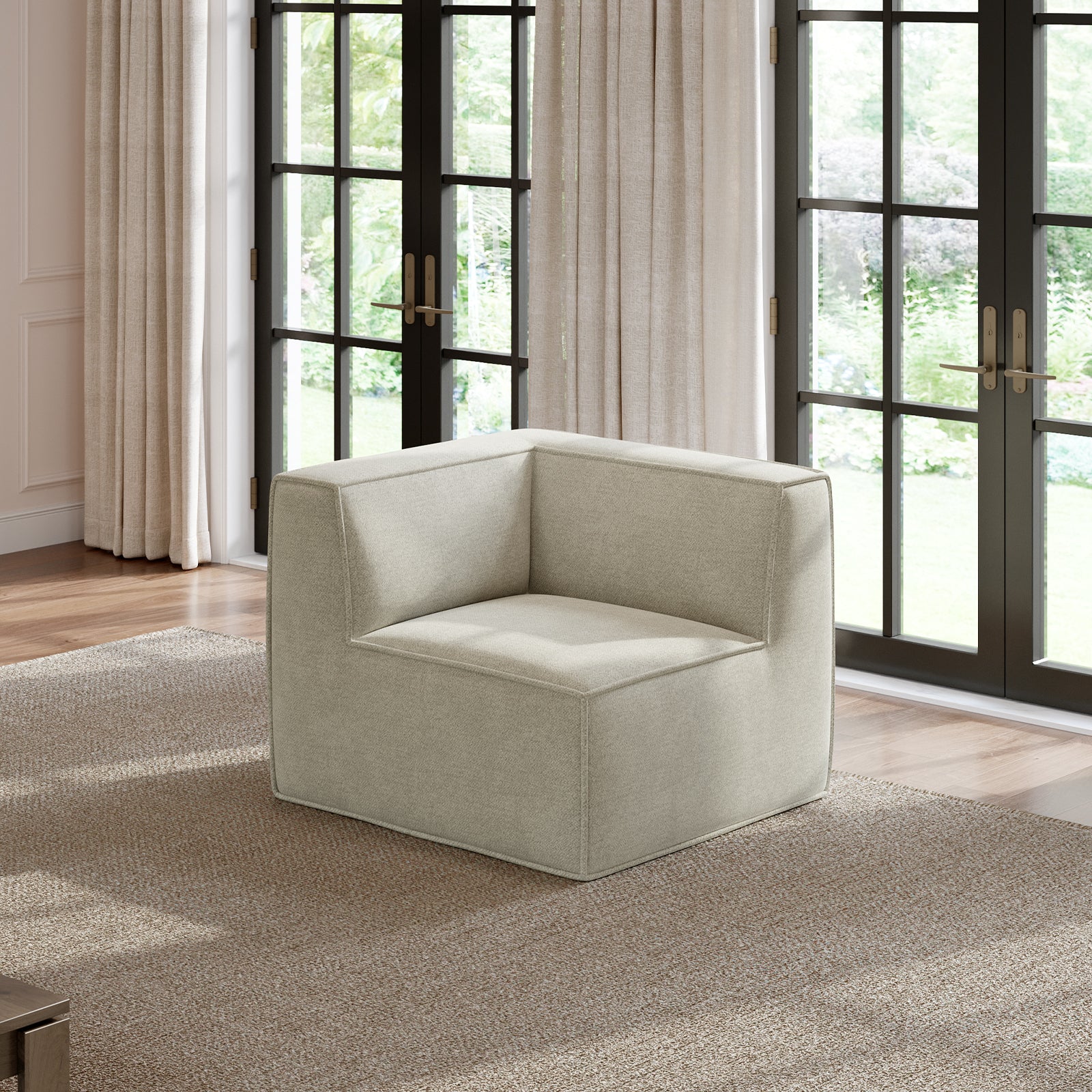 Minimalist Performance Chenille Modular Sofa - Beige