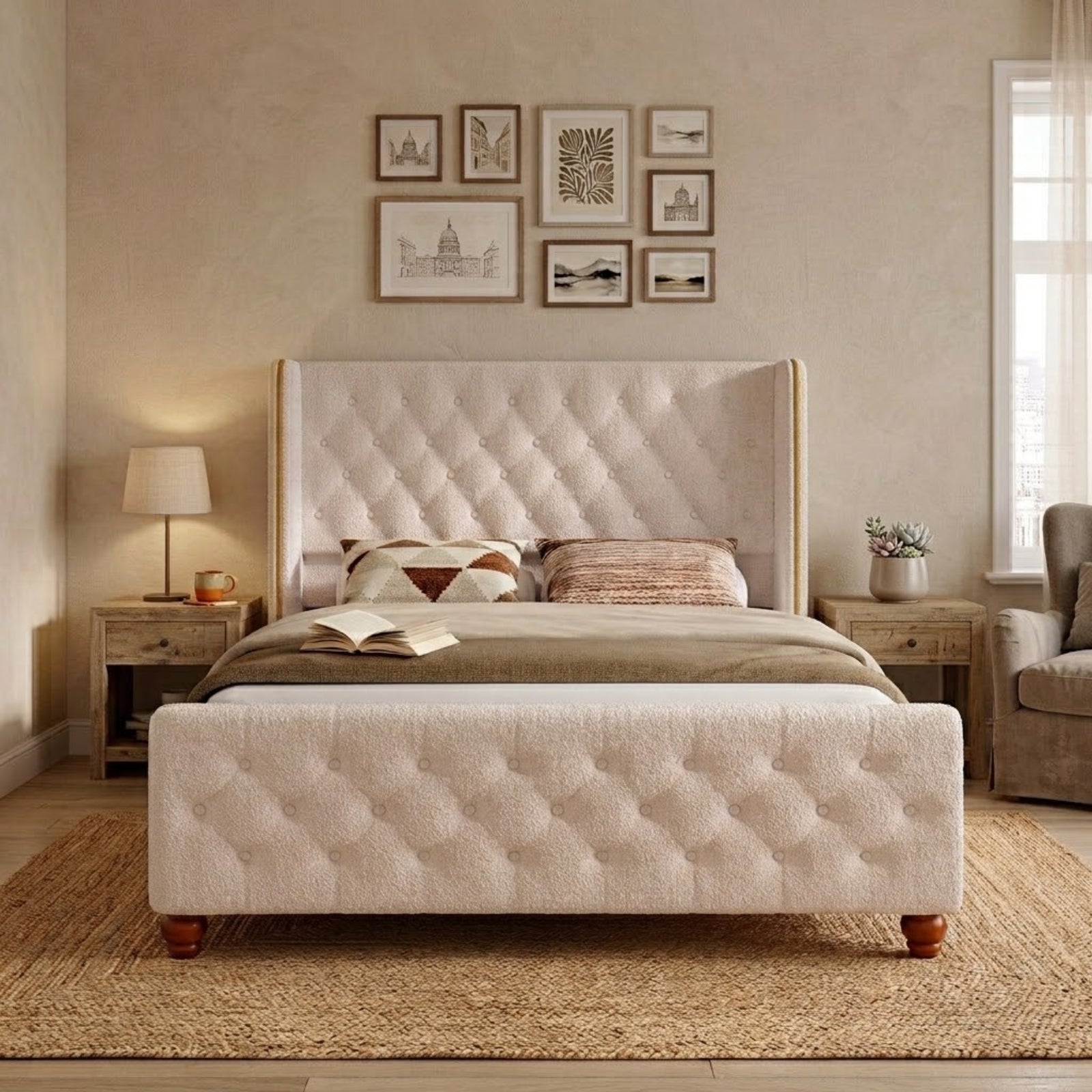 Lyla Velvet Upholstered Bed Frame