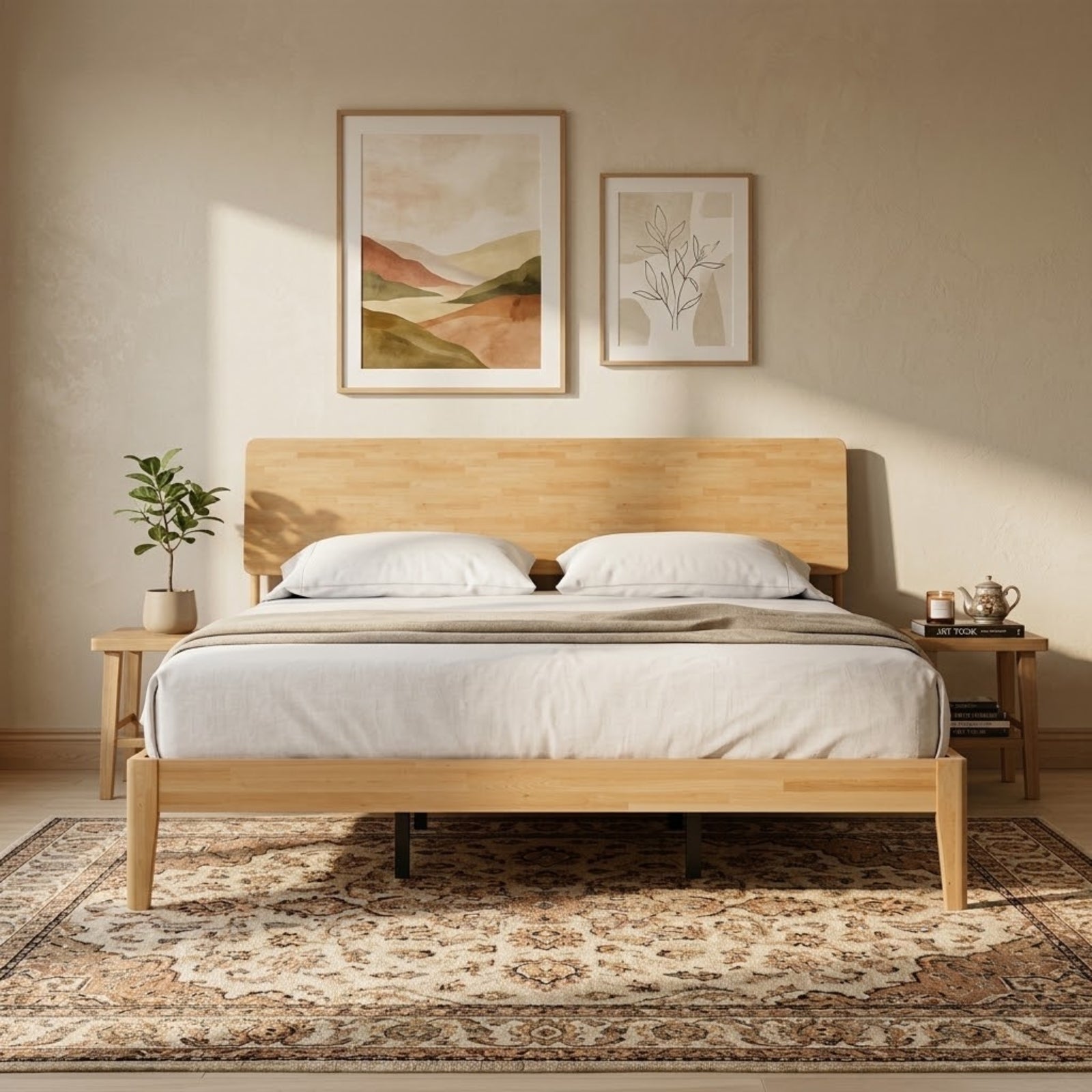 Oakley Wooden Bed Frame with Adjustable Headboard