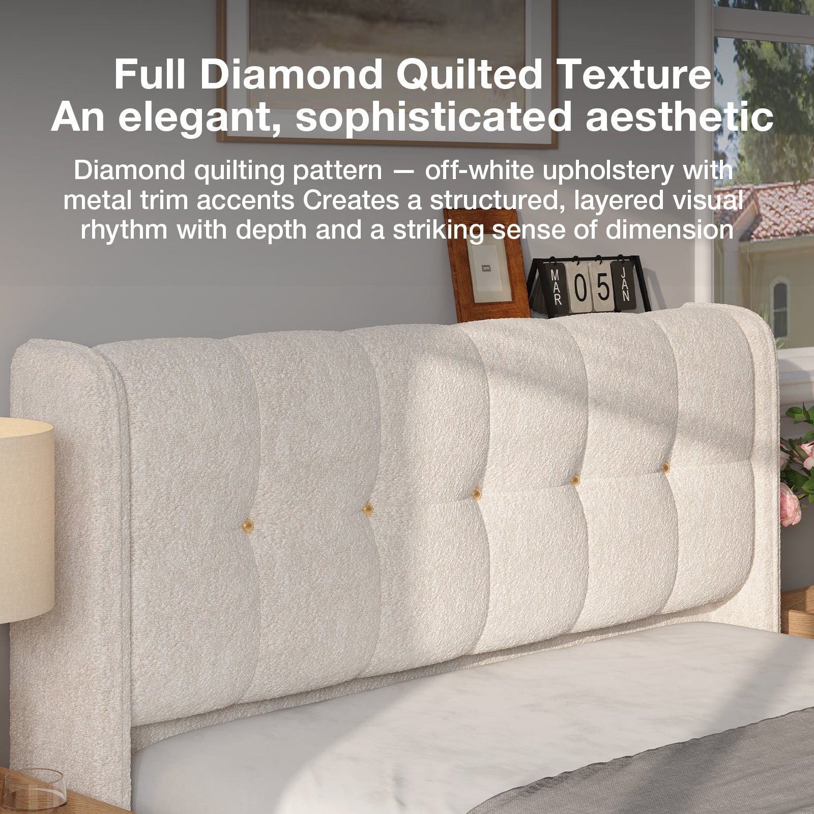 full diamond quilted texture