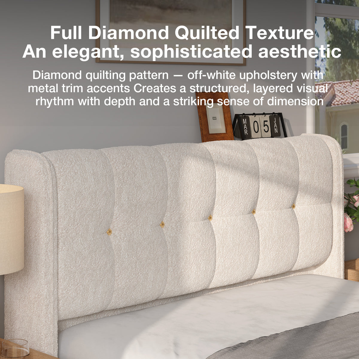 full diamond quilted texture