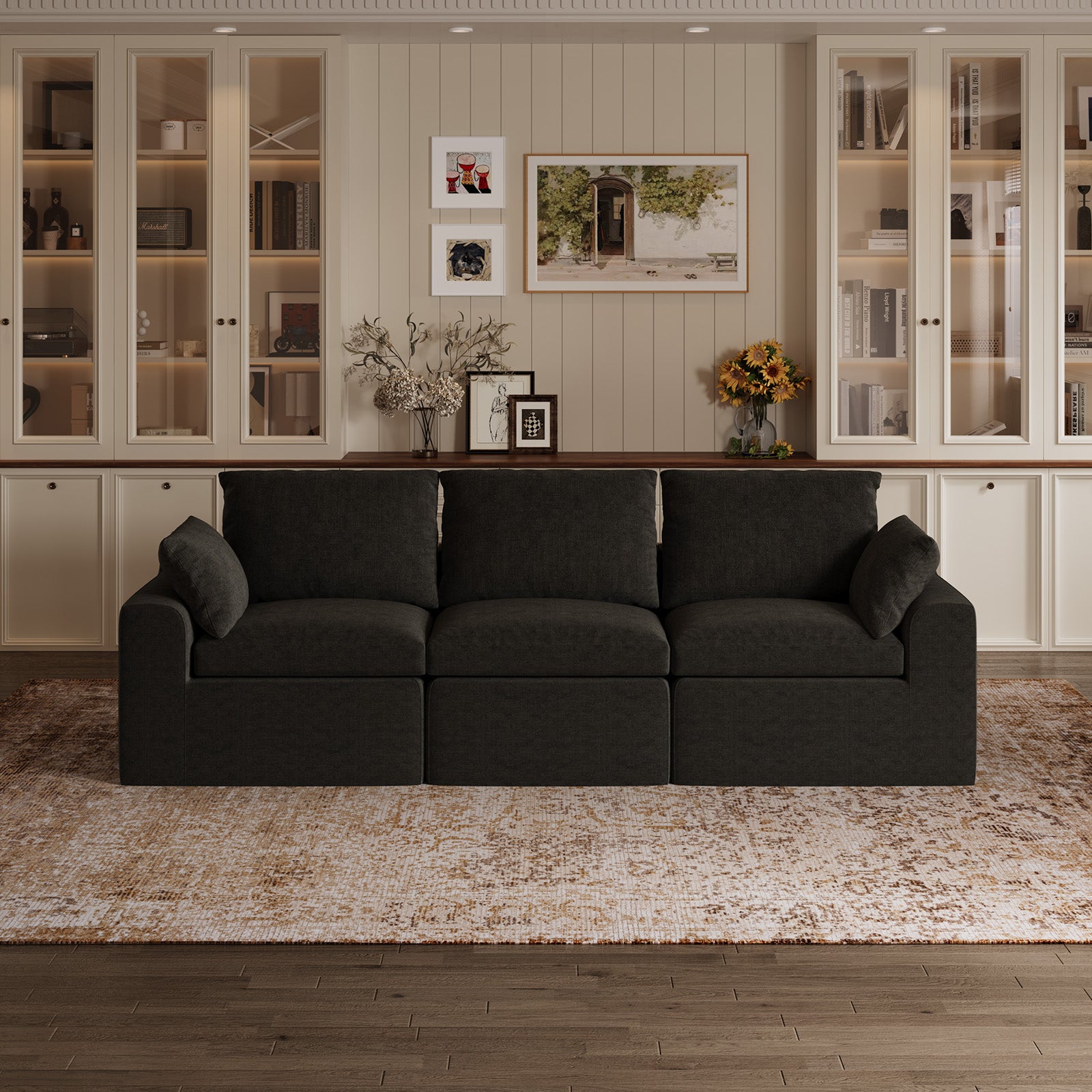 DayDrift Chenille Modular Sectional Sofa - Dark Gray