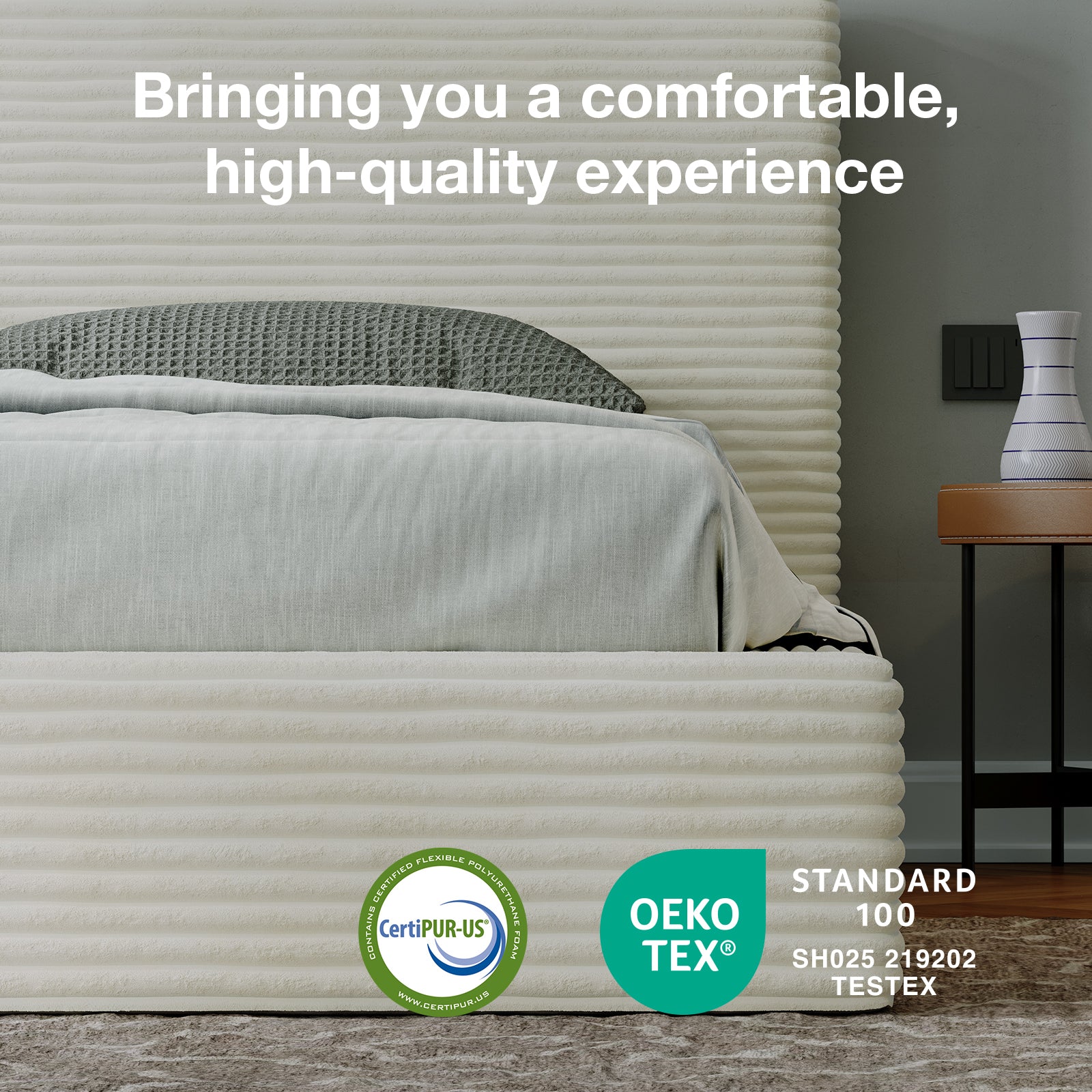 CloudSoft Corduroy Upholstered Platform Bed Frame