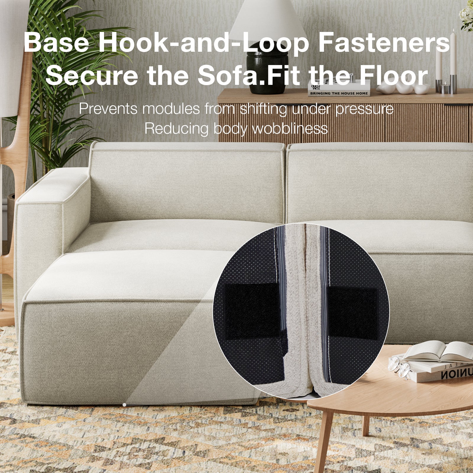 Minimalist Performance Chenille Modular Sofa - Beige
