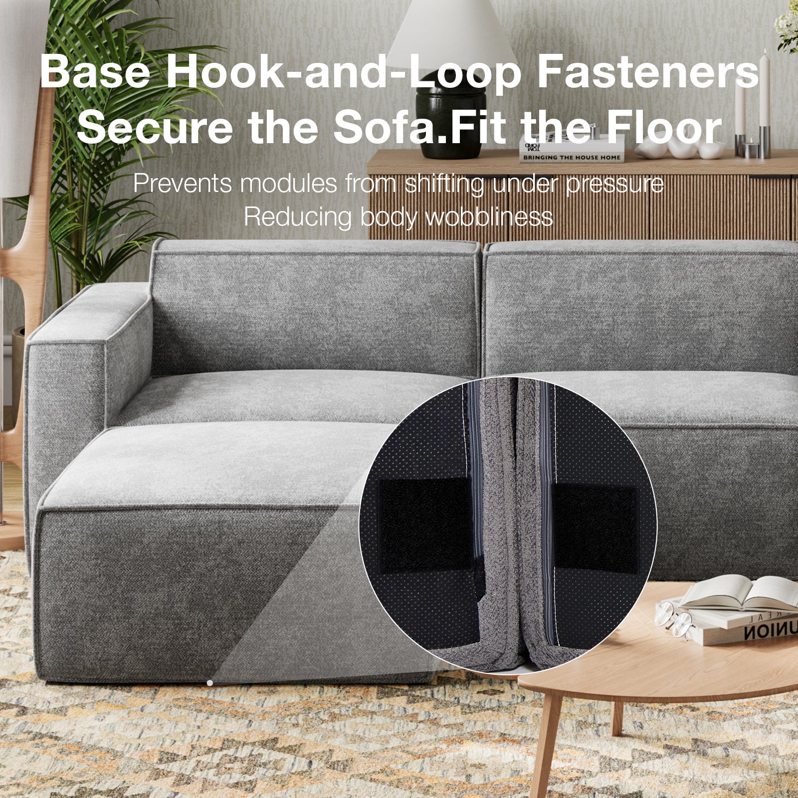 Minimalist Performance Chenille Modular Sofa - Dark Gray