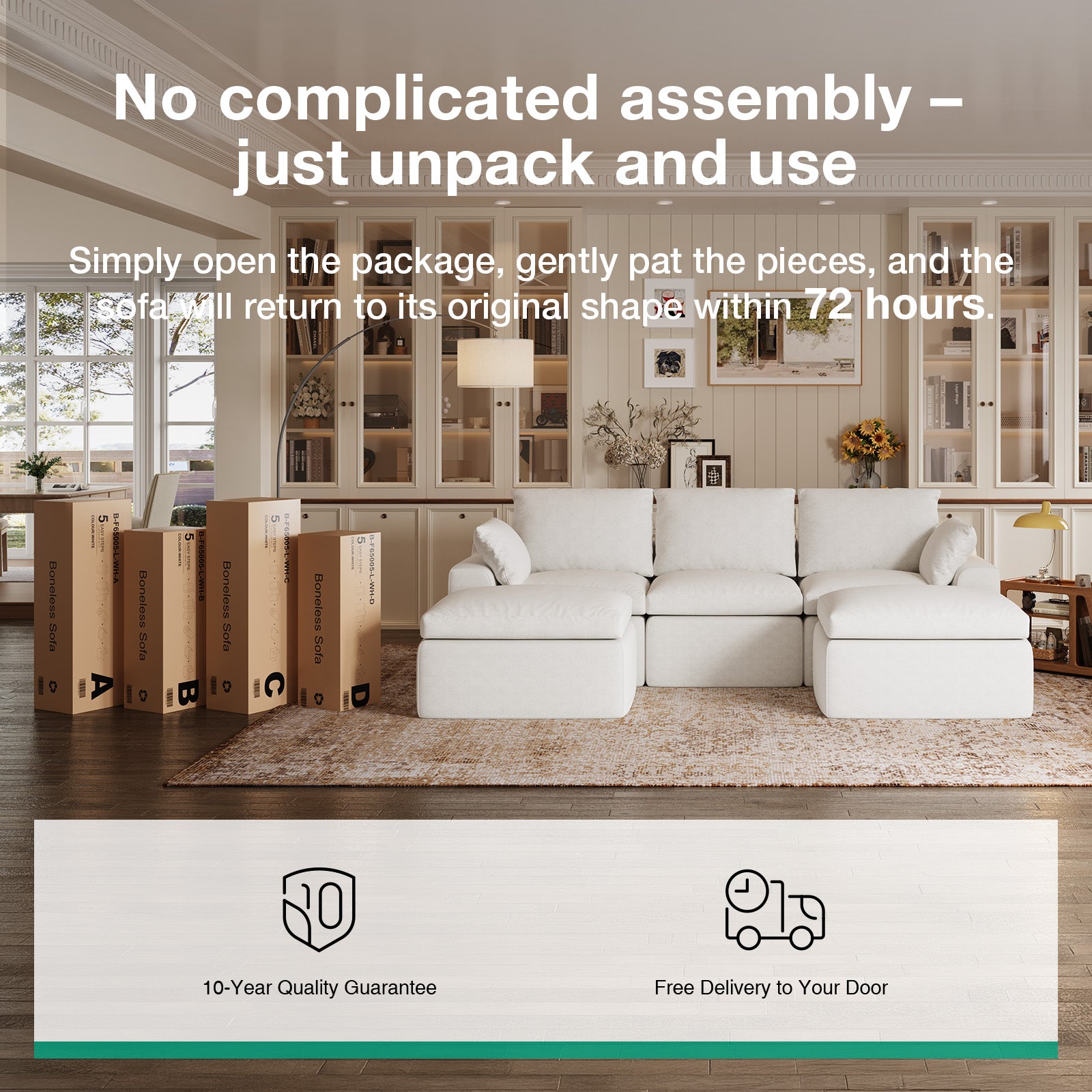DayDrift Chenille Modular Sectional Sofa - White