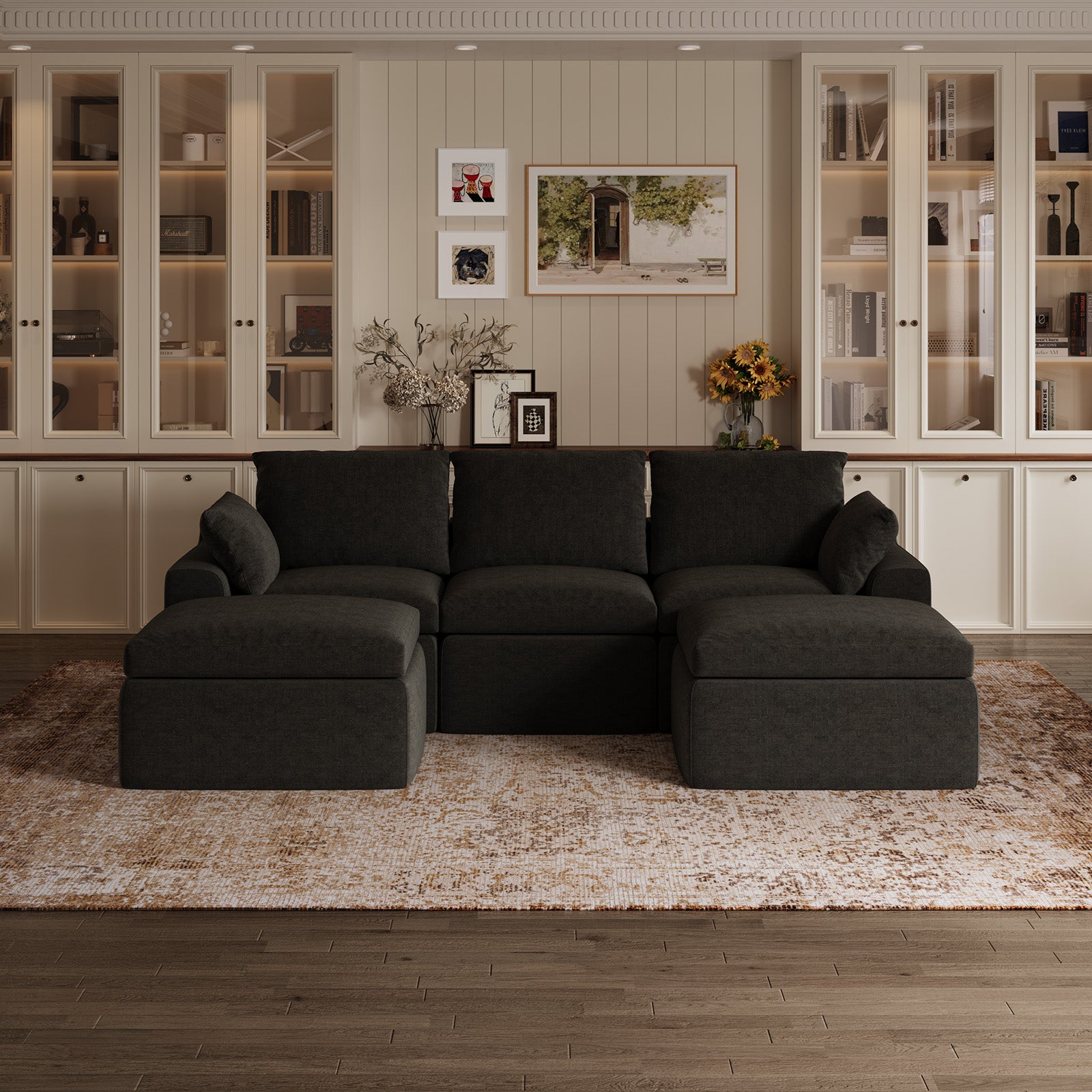 DayDrift Chenille Modular Sectional Sofa - Dark Gray