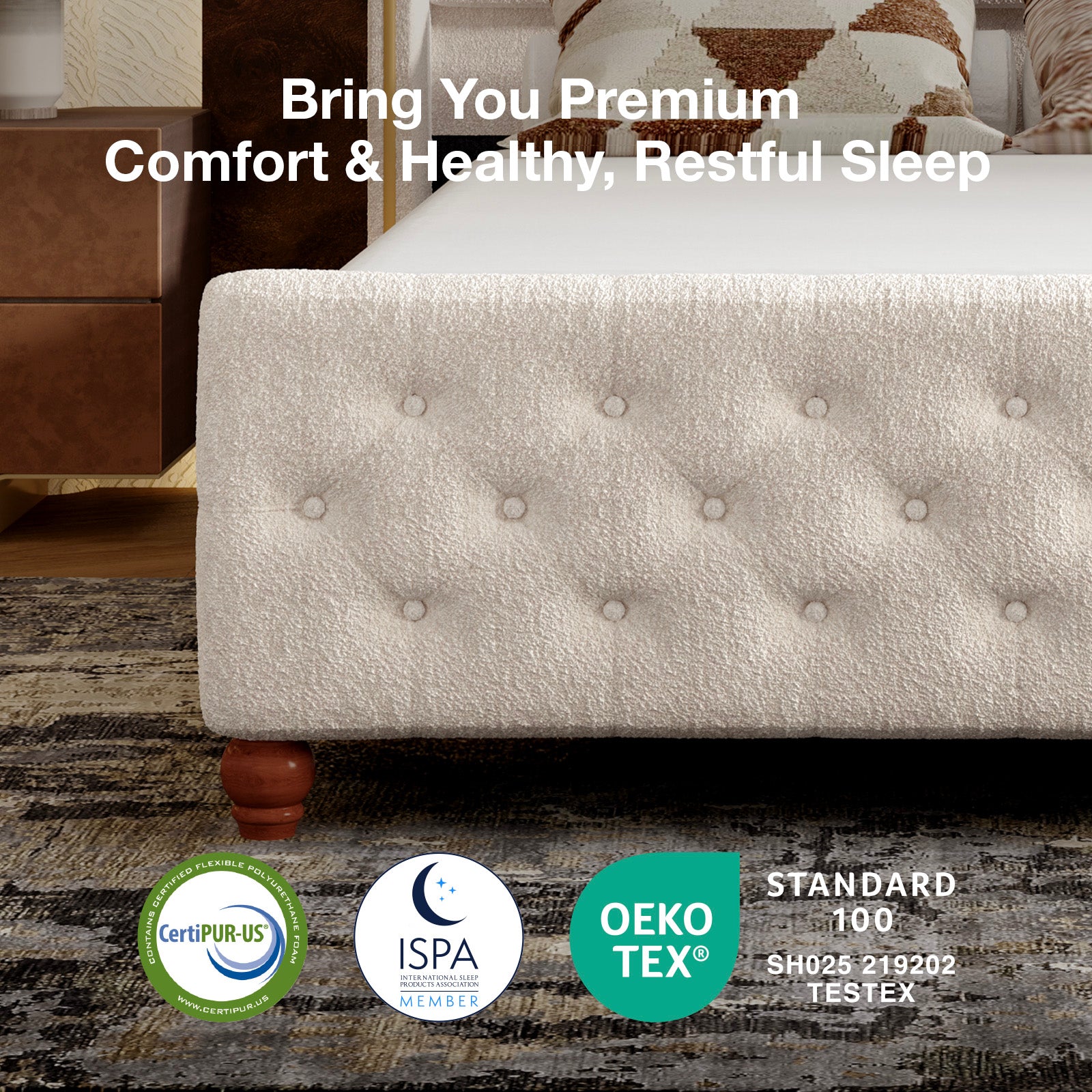 Lyla Velvet Upholstered Bed Frame