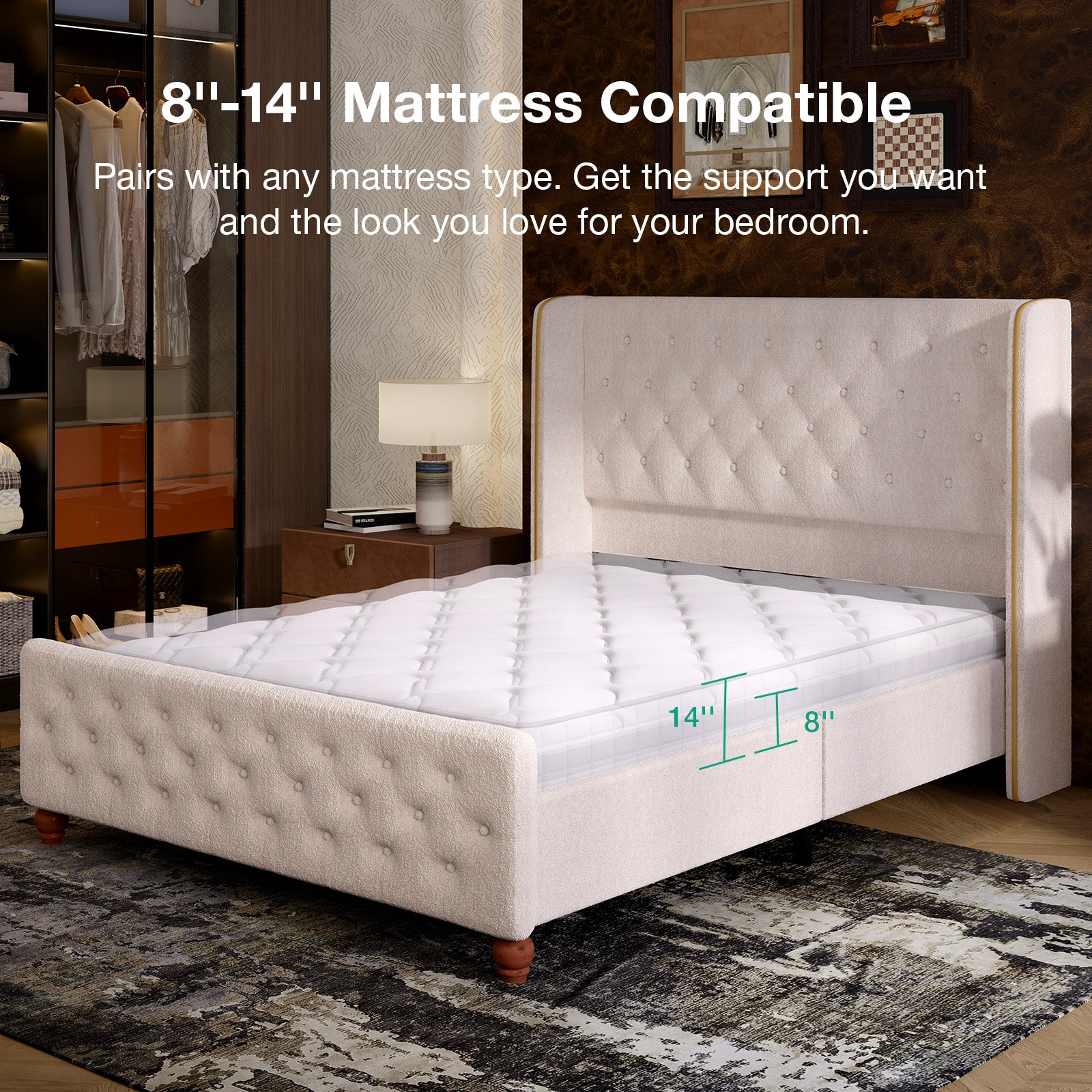 Lyla Velvet Upholstered Bed Frame