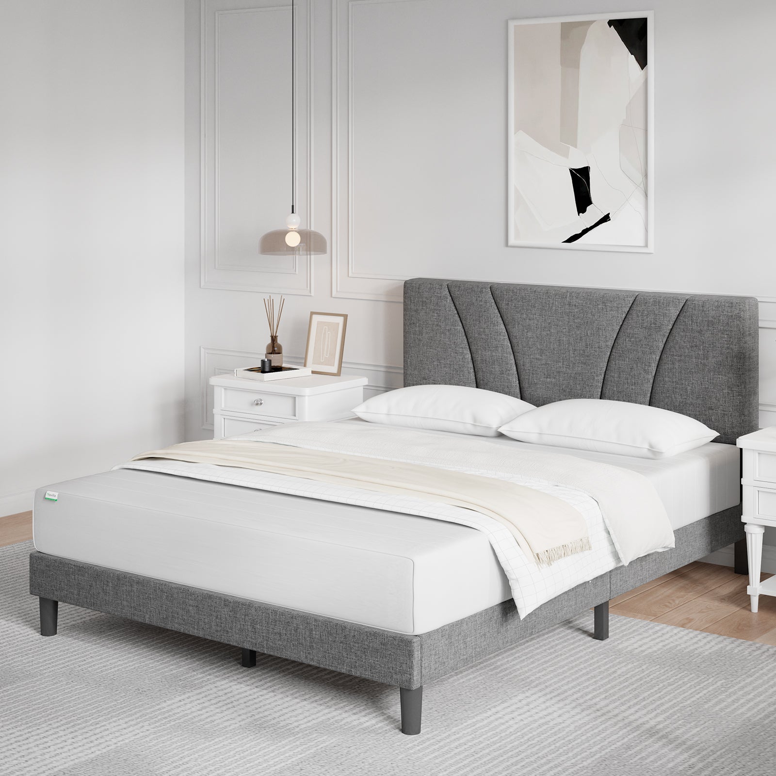 Classic Luxe Bed Frame with Adjustable Headboard