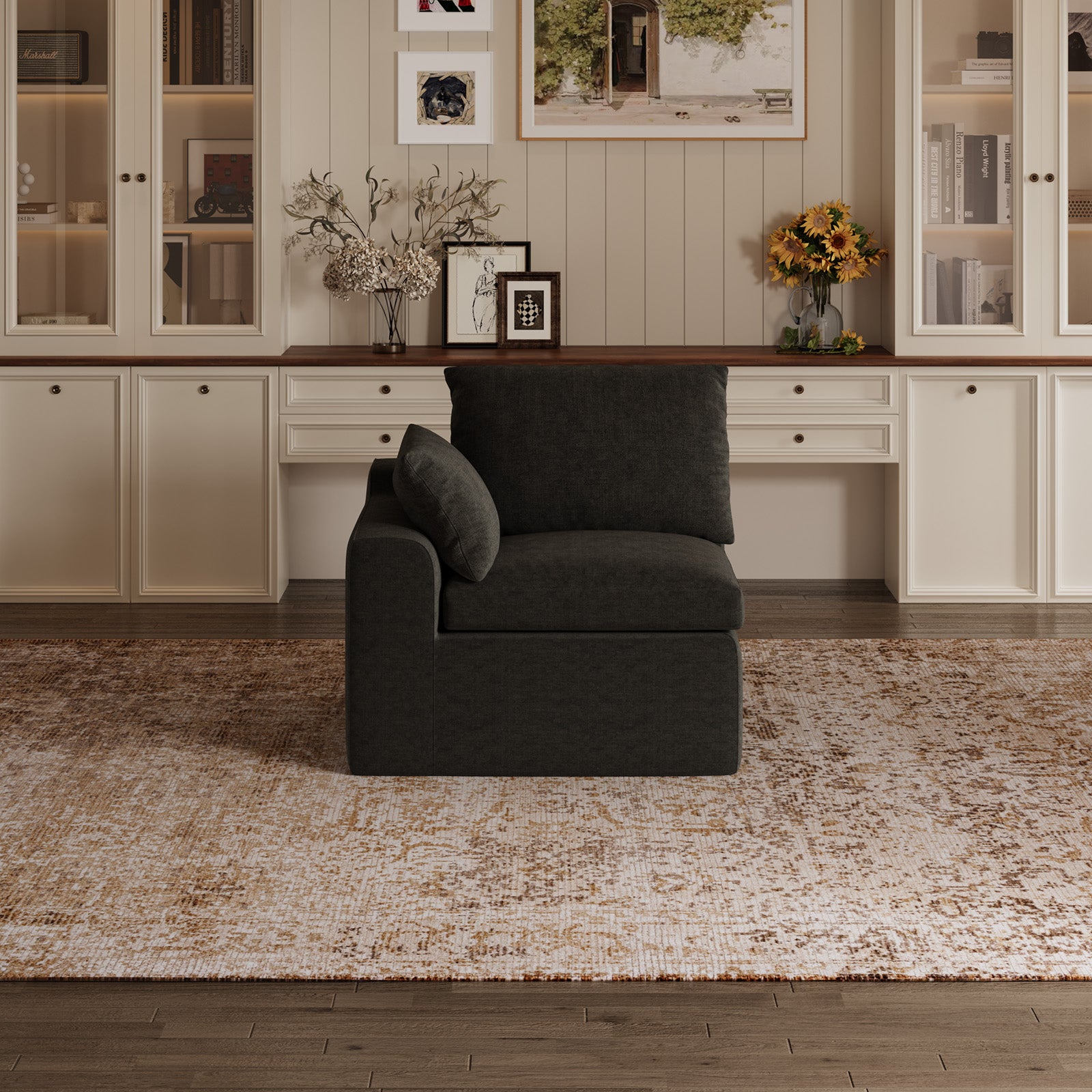 DayDrift Chenille Modular Sectional Sofa - Dark Gray