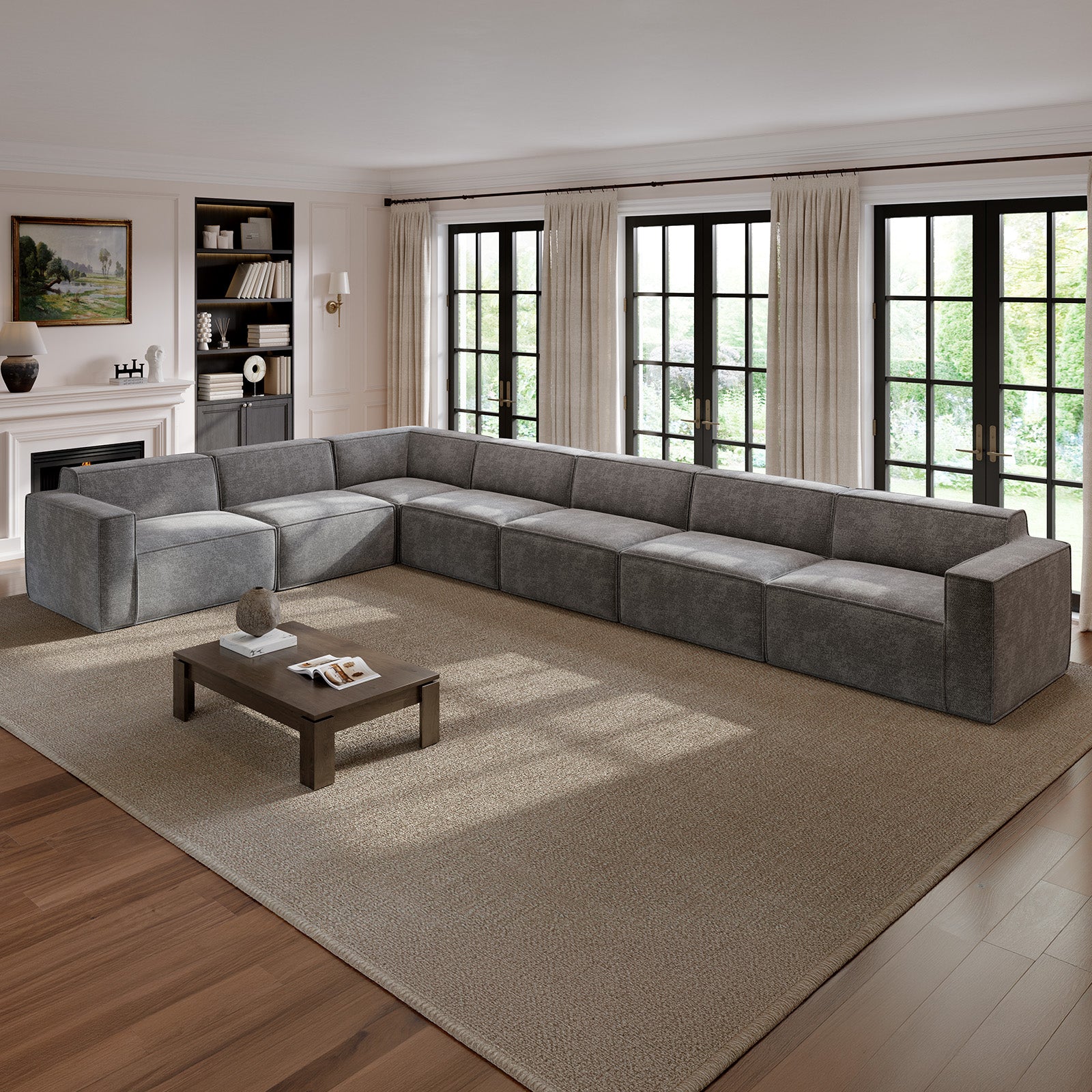 Minimalist Performance Chenille Modular Sofa - Dark Gray