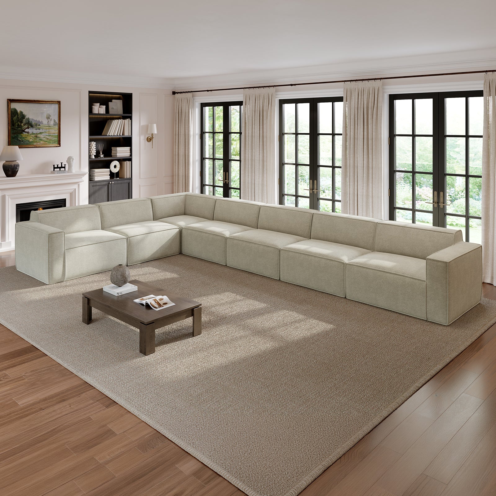 Minimalist Performance Chenille Modular Sofa - Beige