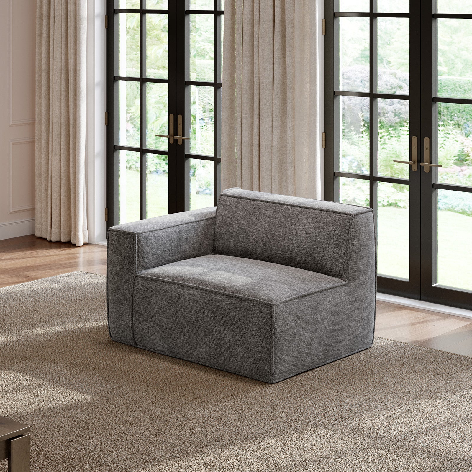 Minimalist Performance Chenille Modular Sofa - Dark Gray