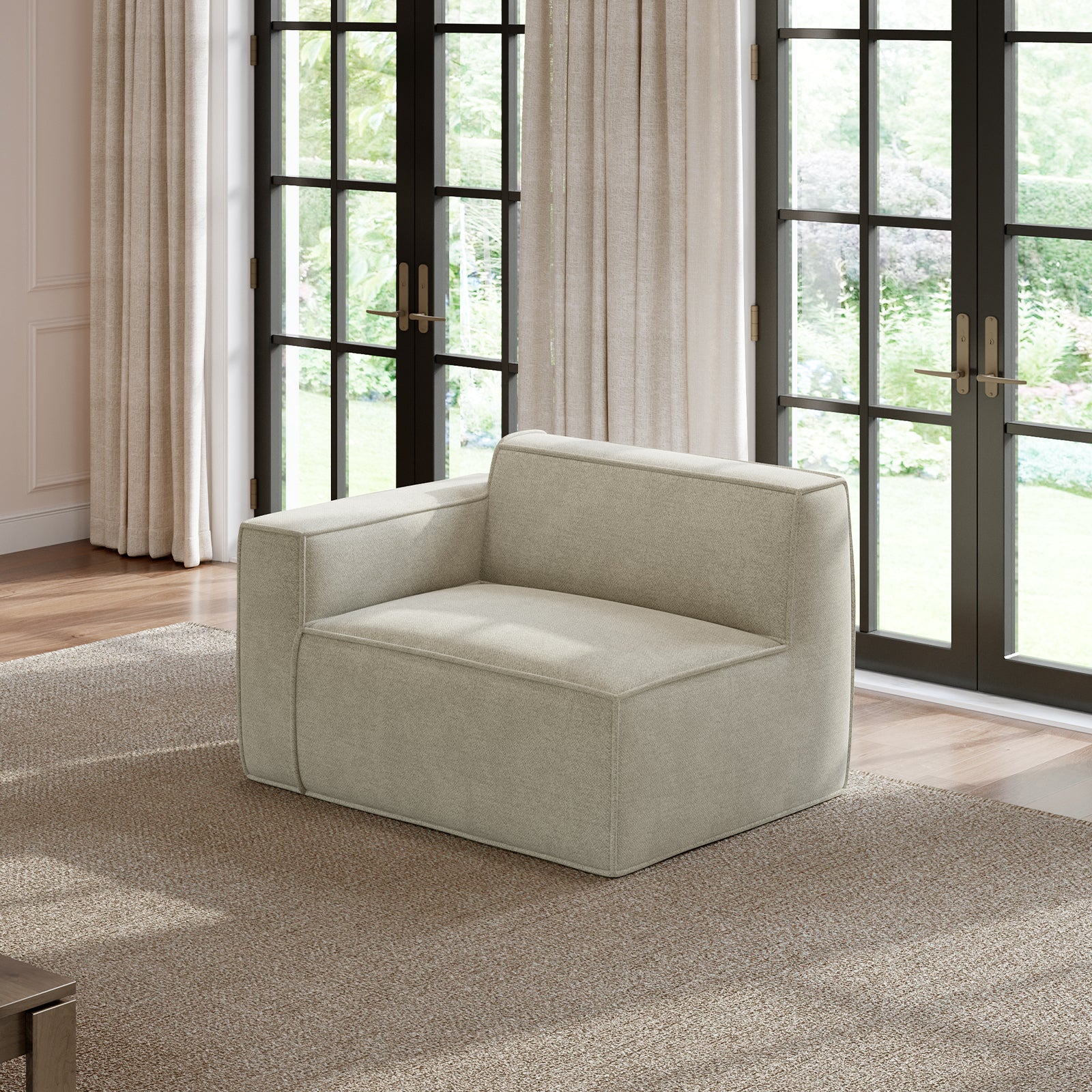 Minimalist Performance Chenille Modular Sofa - Beige