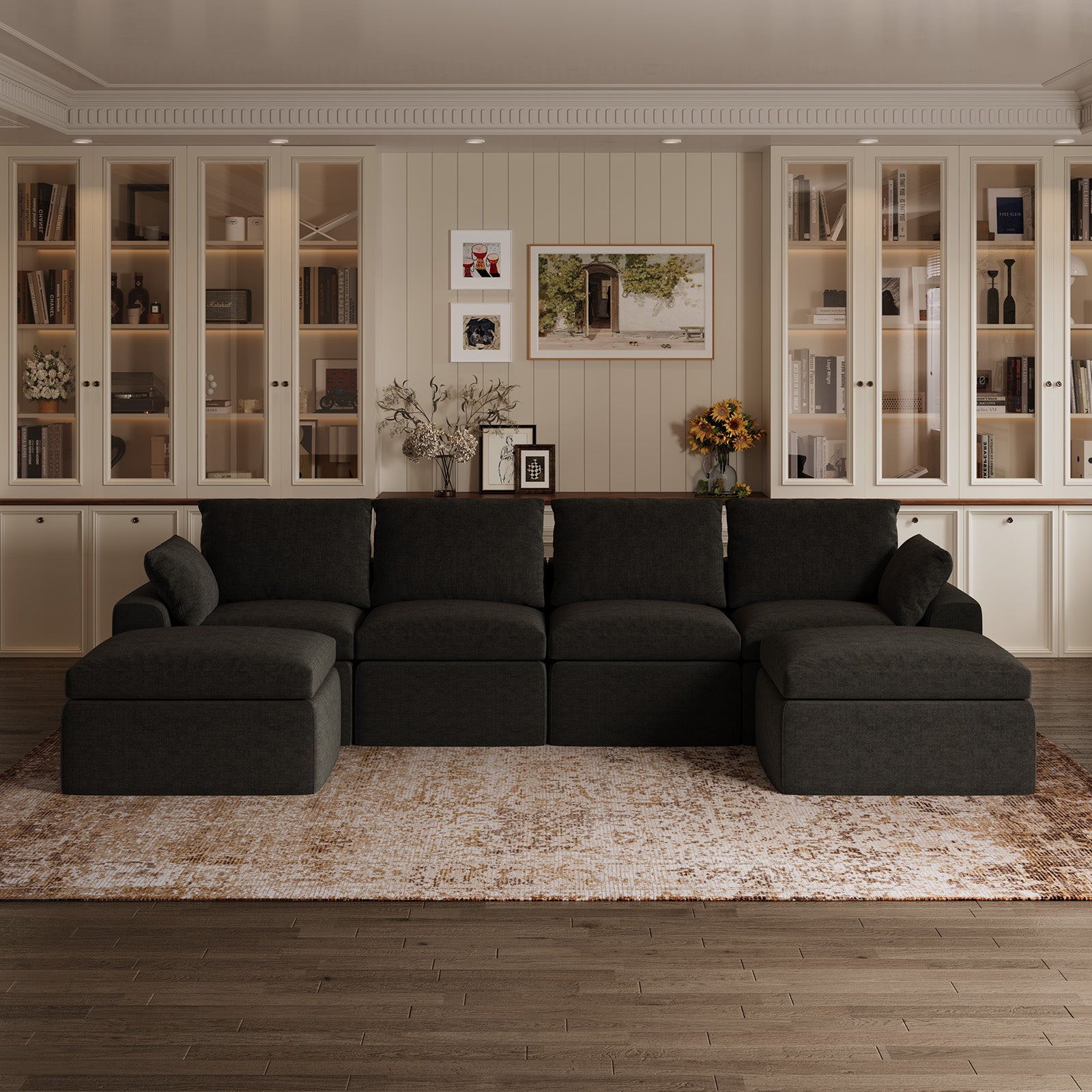 DayDrift Chenille Modular Sectional Sofa - Dark Gray