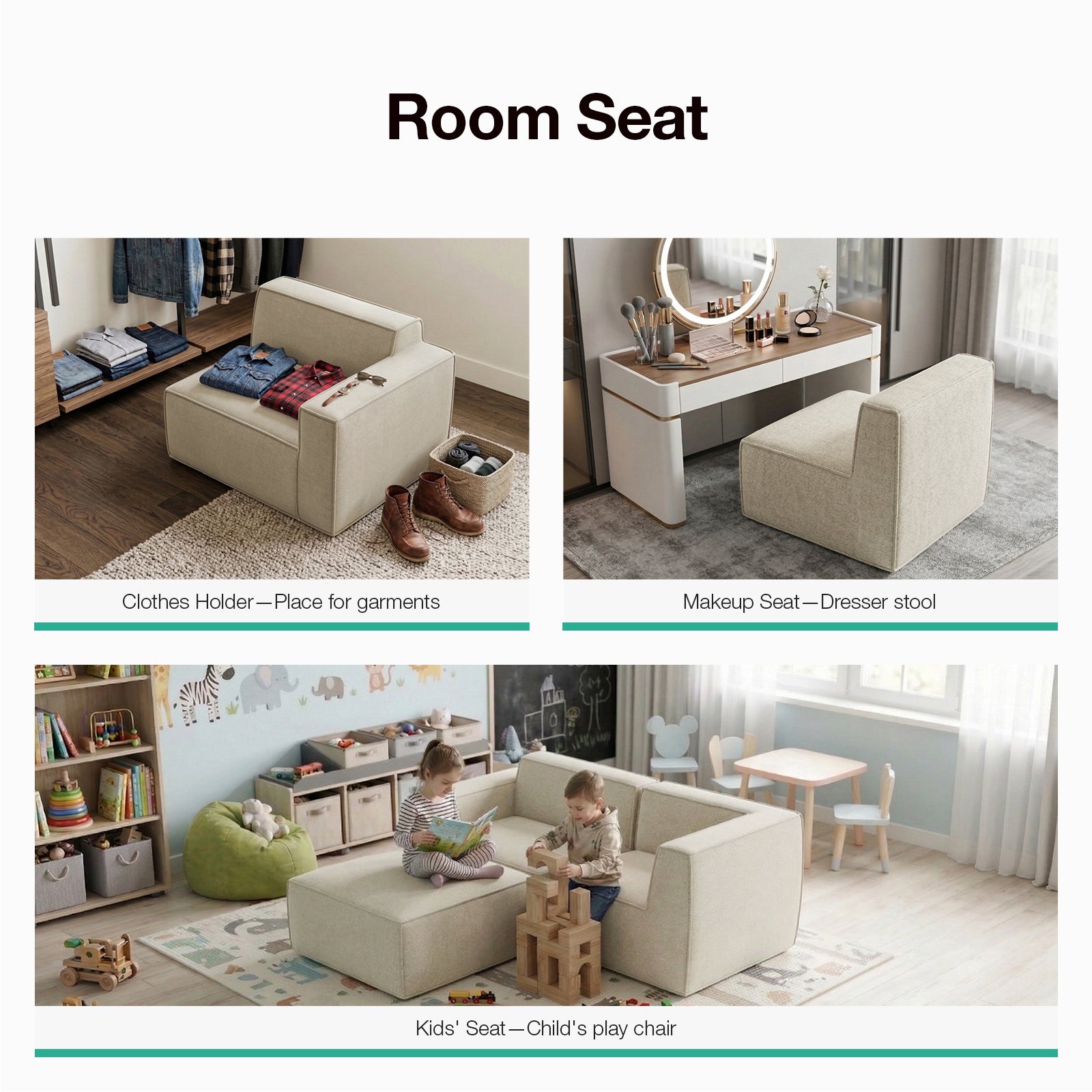 Minimalist Performance Chenille Modular Sofa - Beige
